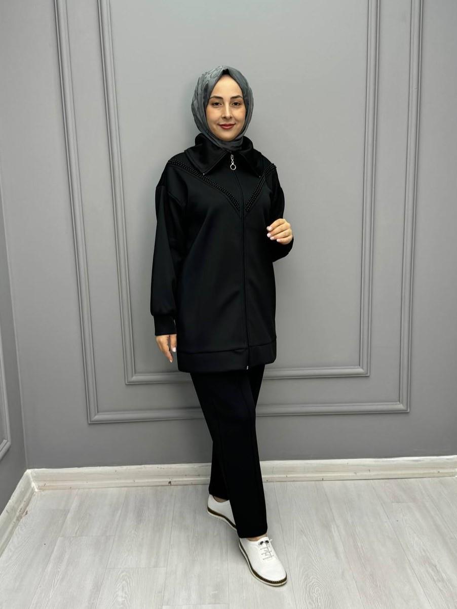 2565-Henna Pantolon Takım-Siyah