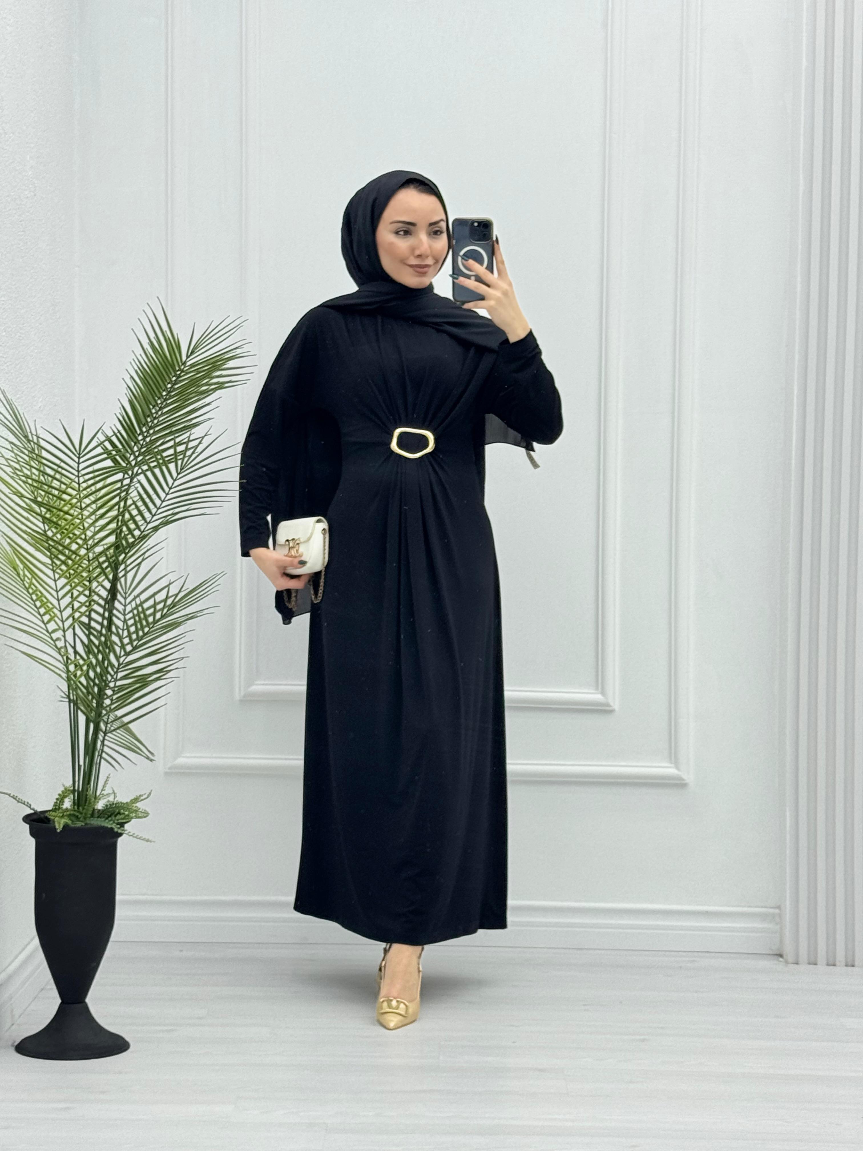 3228-Sendy Elbise-Siyah
