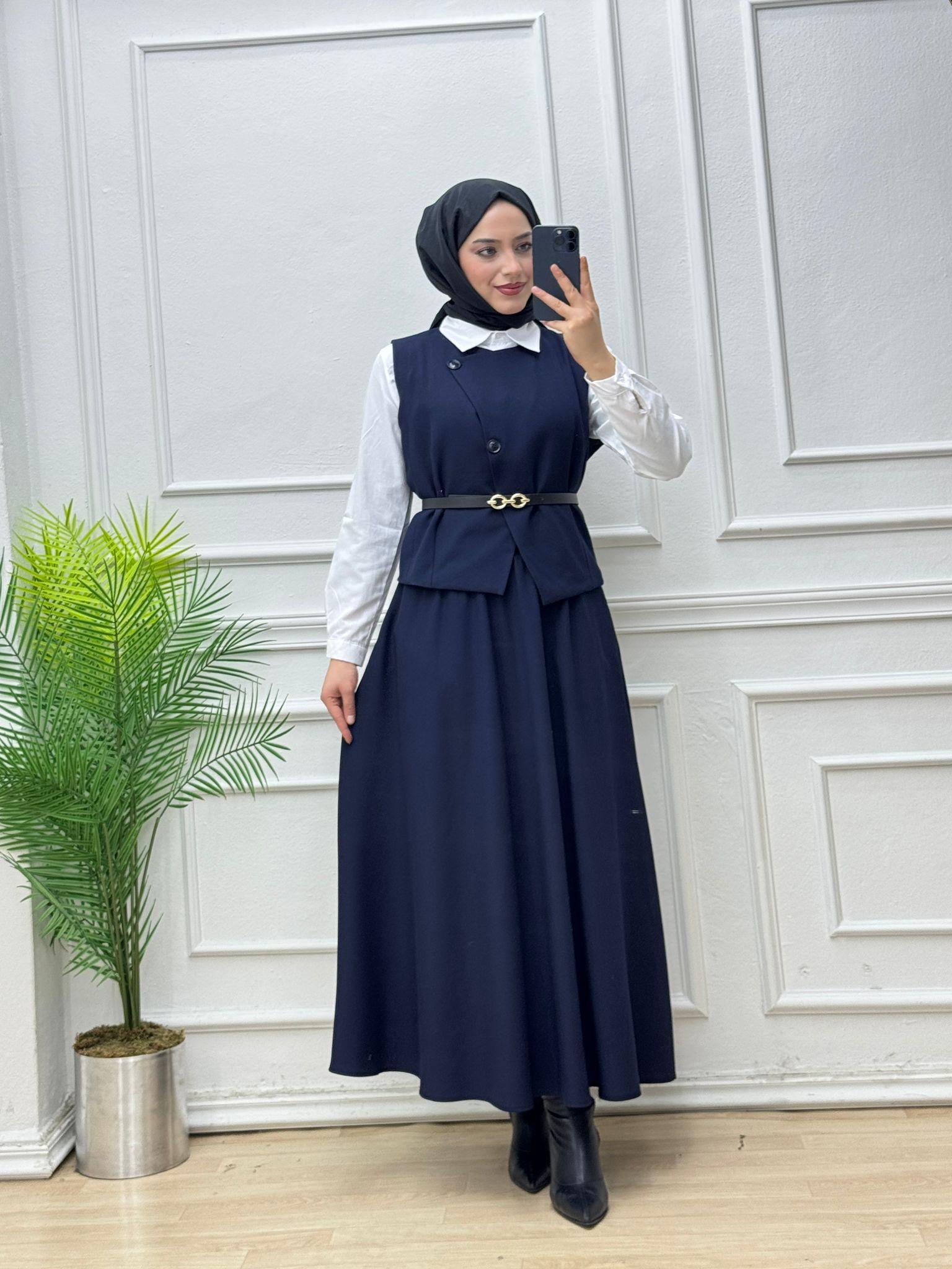 3432-Pera Etek Takım-Lacivert
