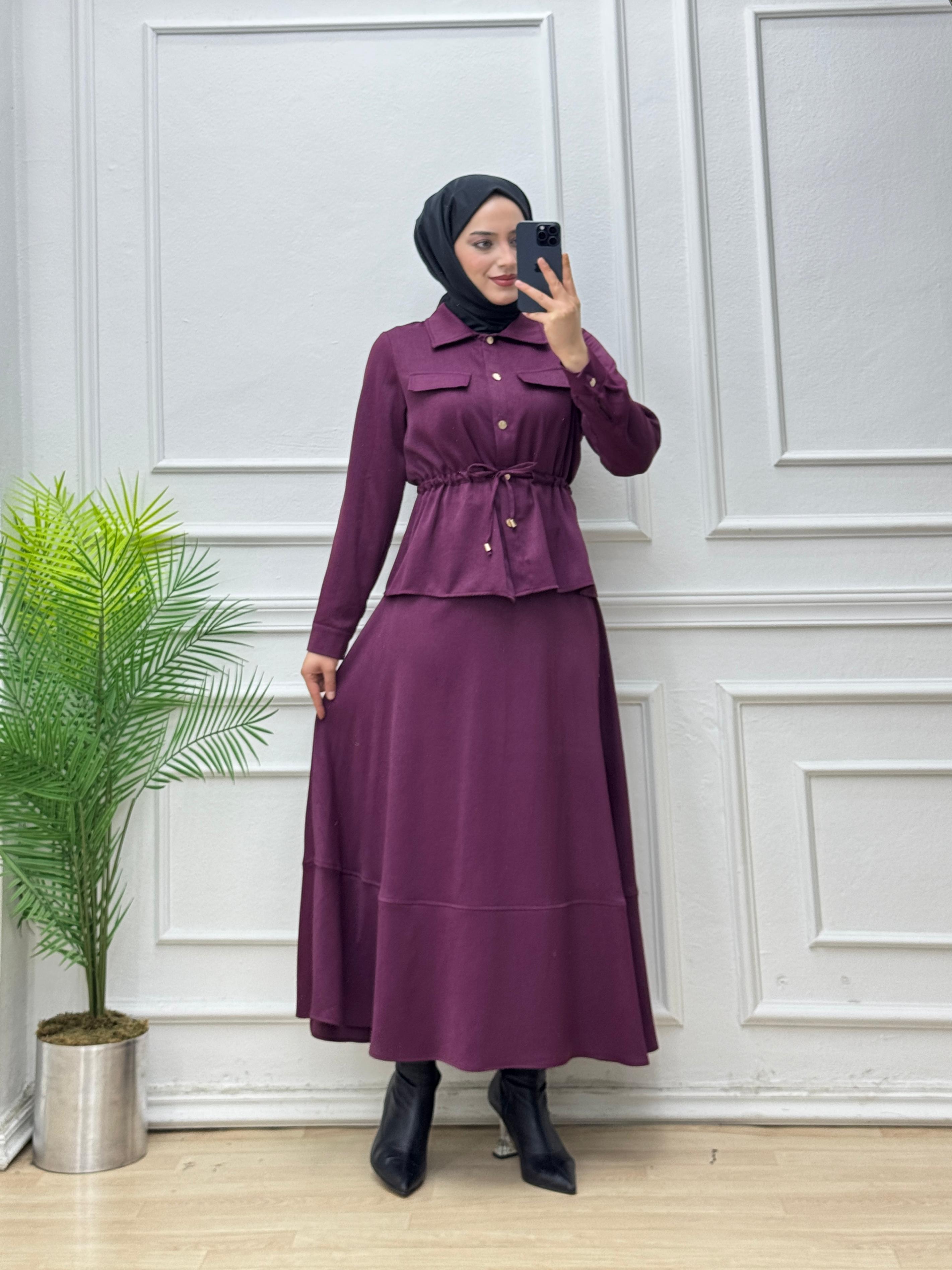 3433-Etek Takım-Bordo