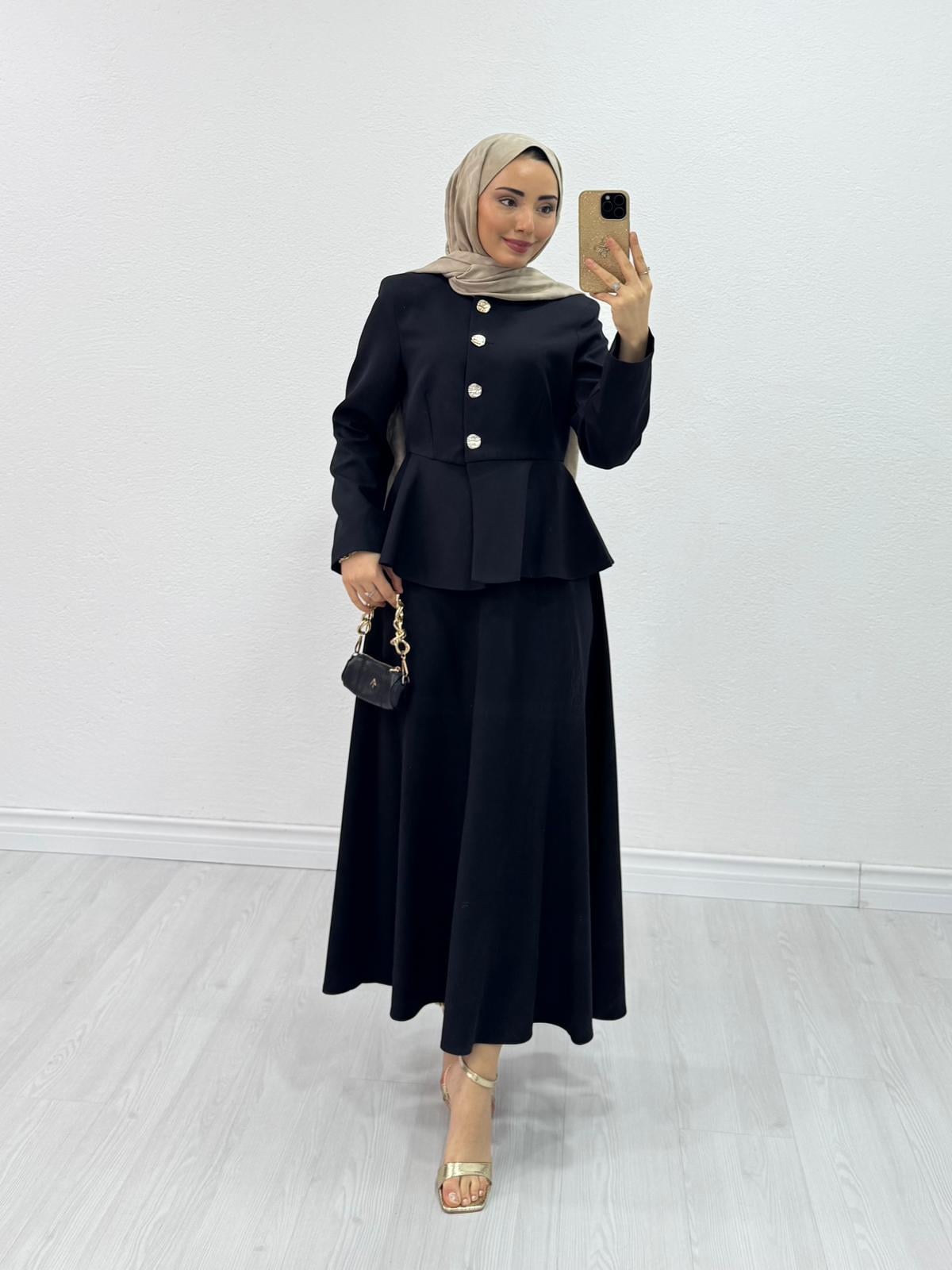 3451-Prenses Takım-Siyah