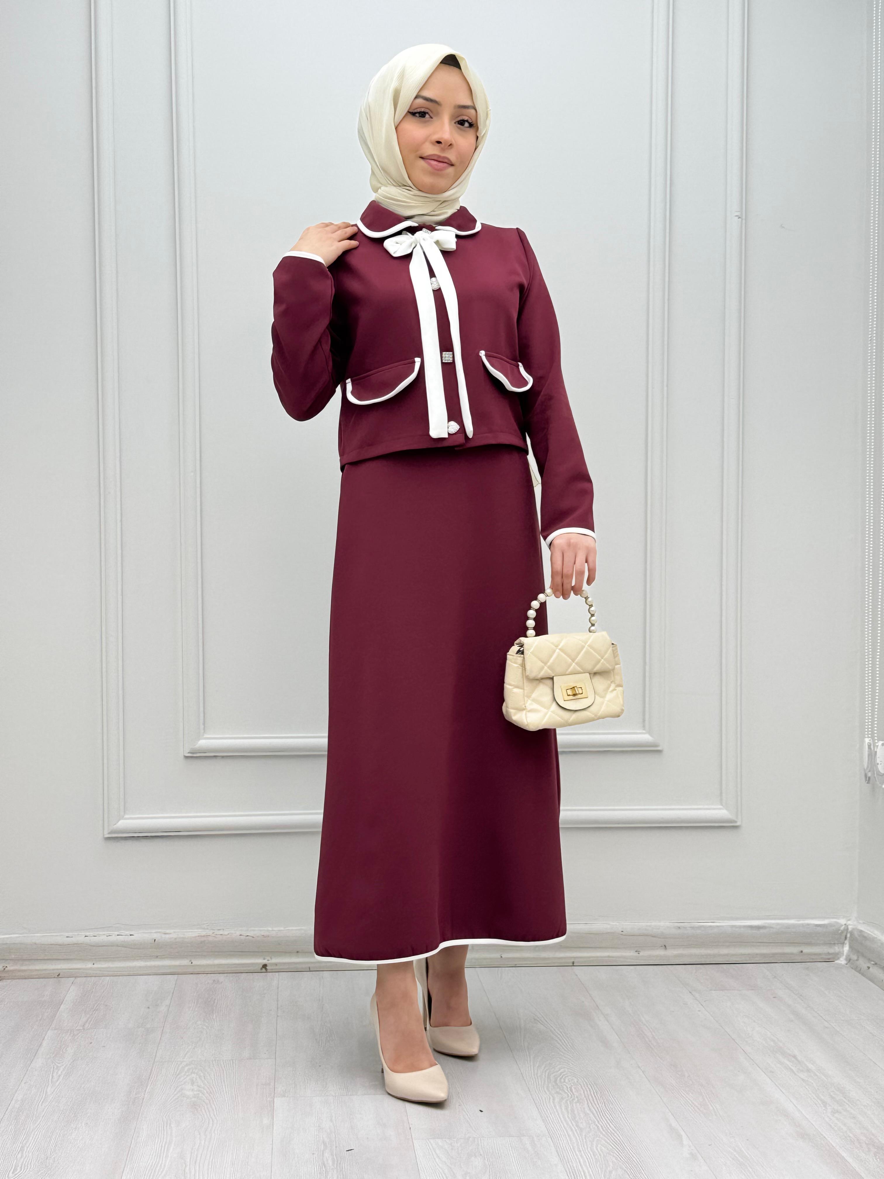 3535-Etek Takım-Bordo