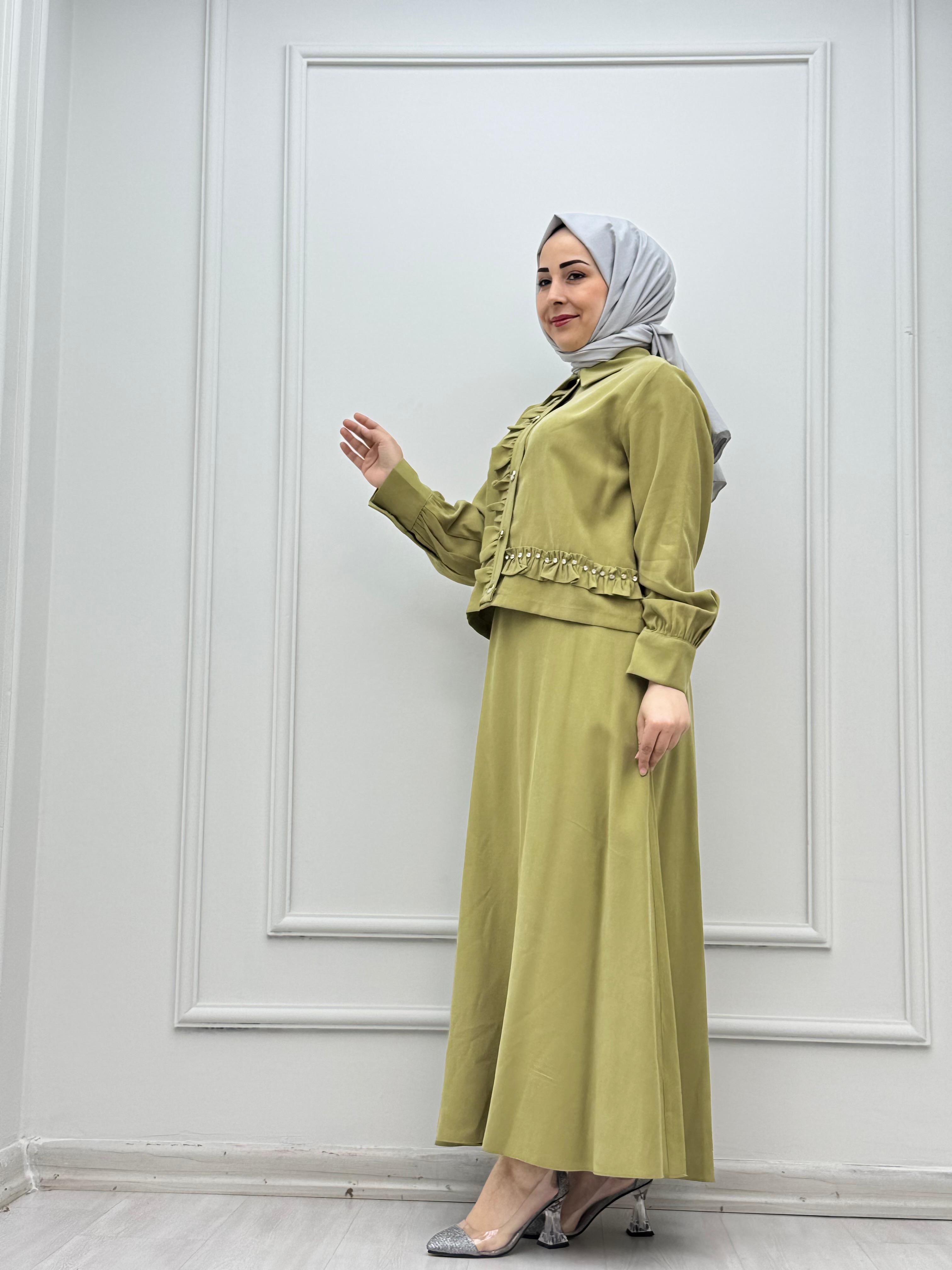 3766-Tencel Takım-Su Yeşil