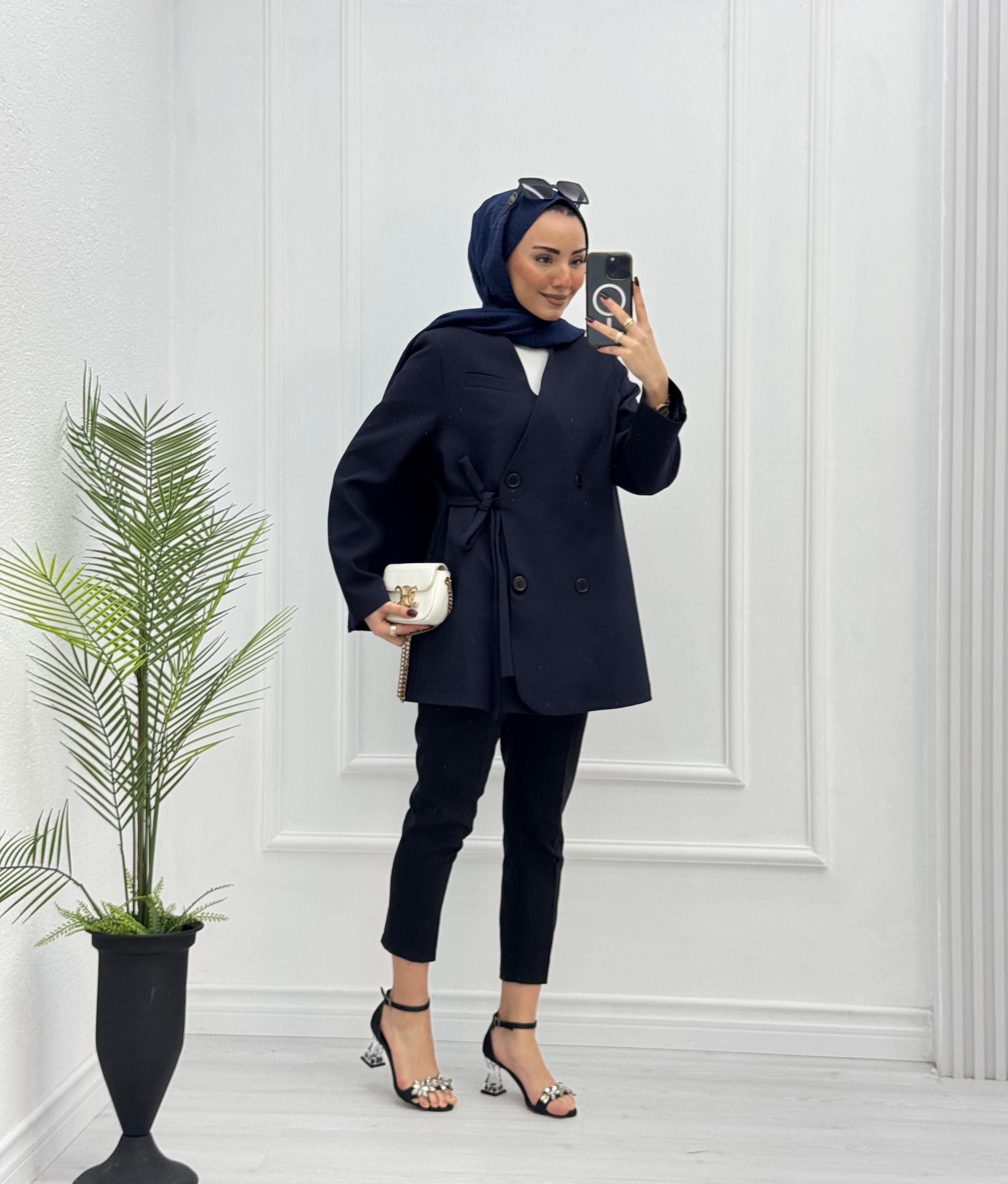 4123-Blazer Ceket-Lacivert