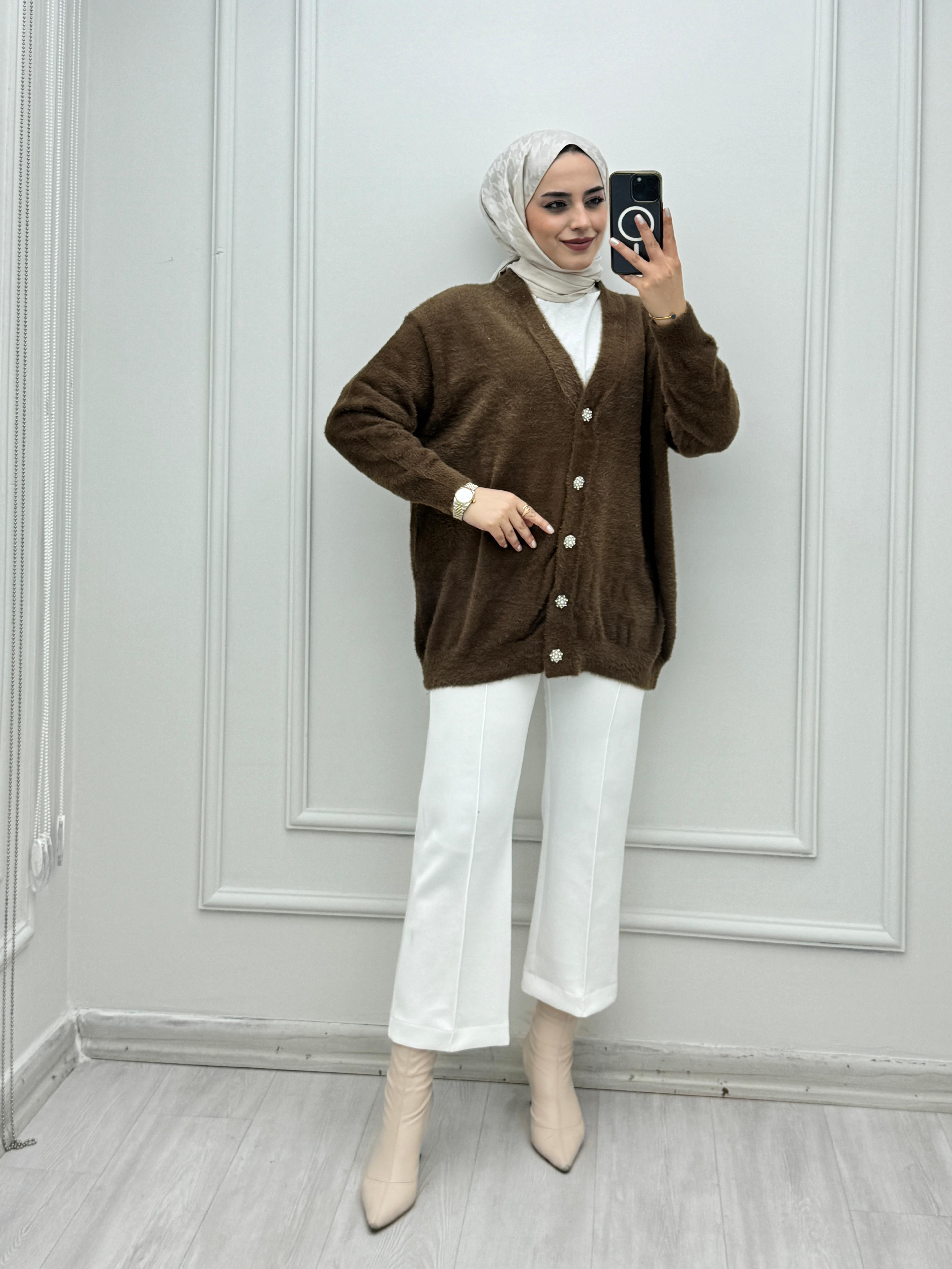 5010-Yumoş Hırka-Kahverengi