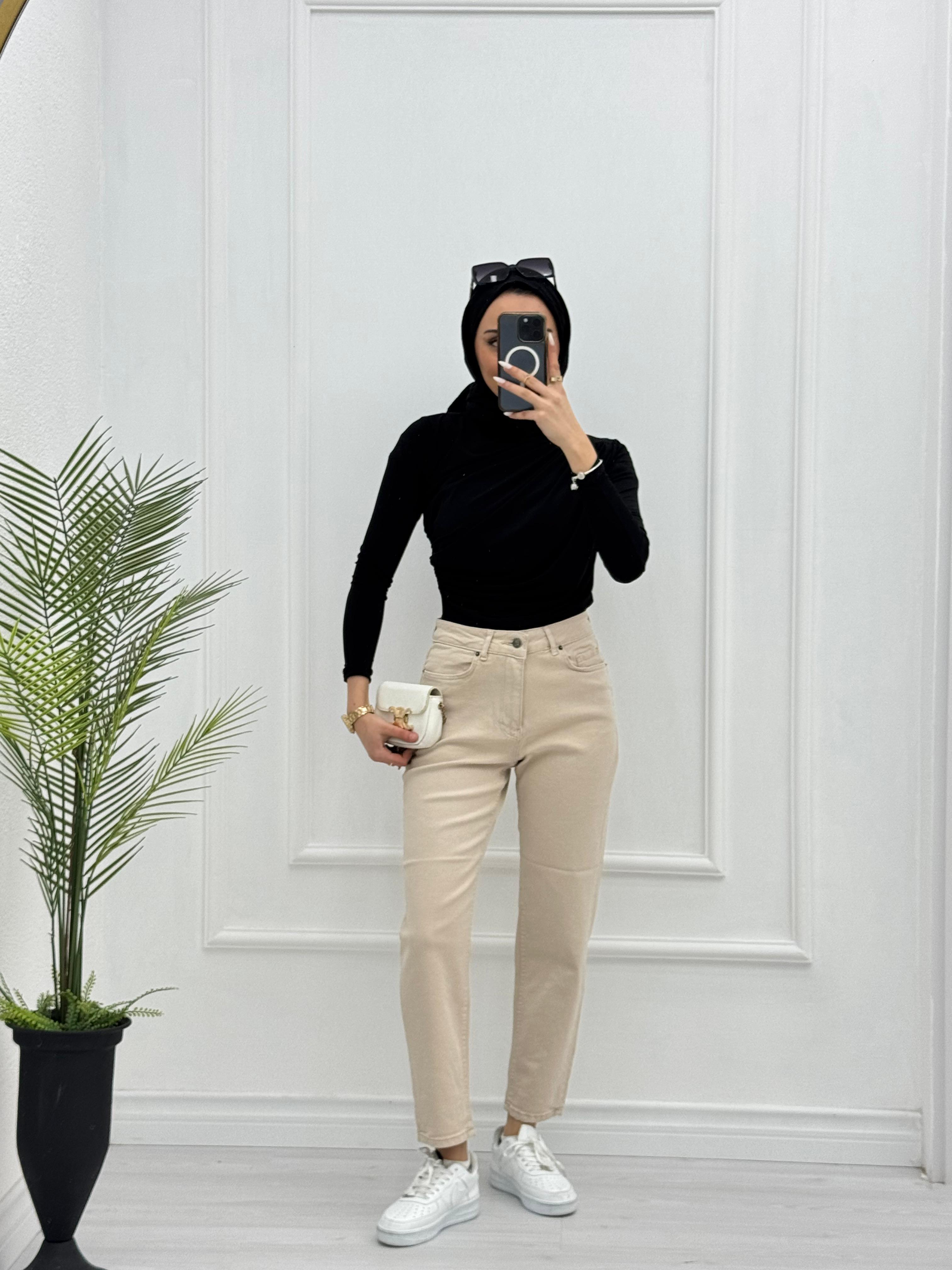 6007-Jogger Pantolon-Krem