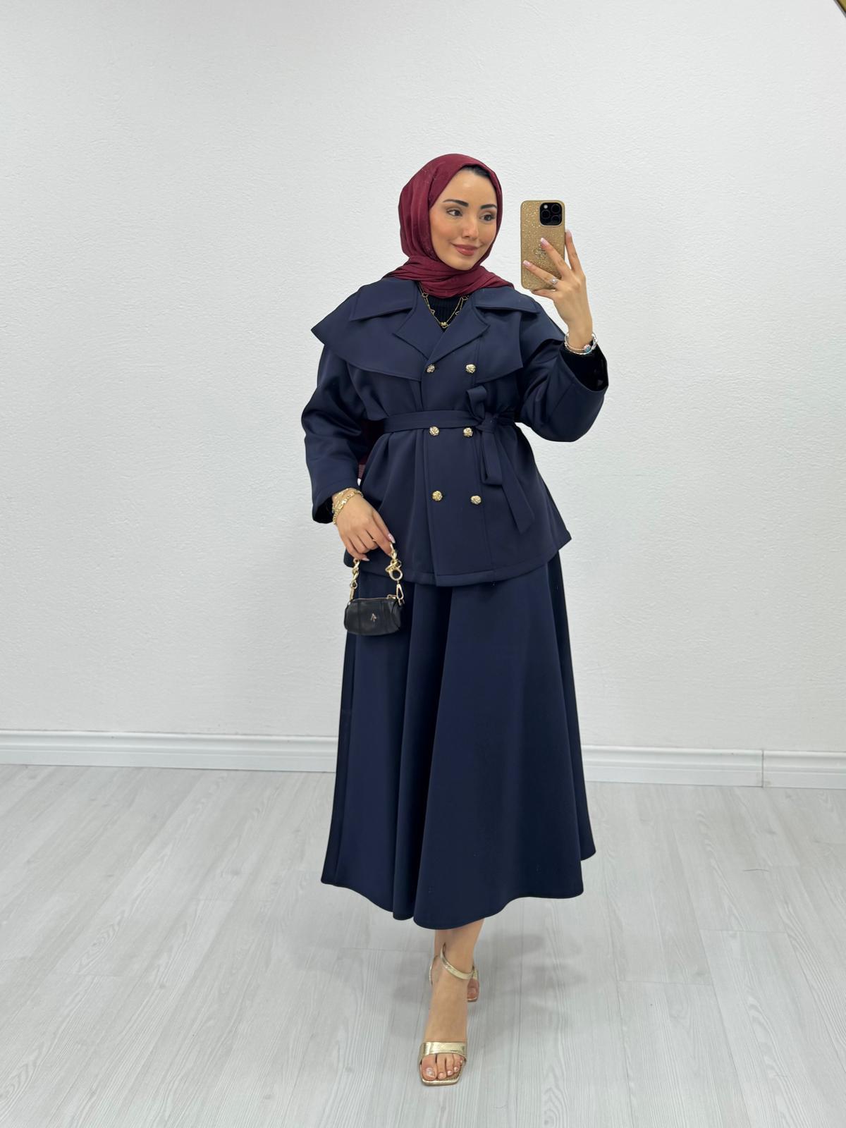 7746-Mia Etek Takım-Lacivert