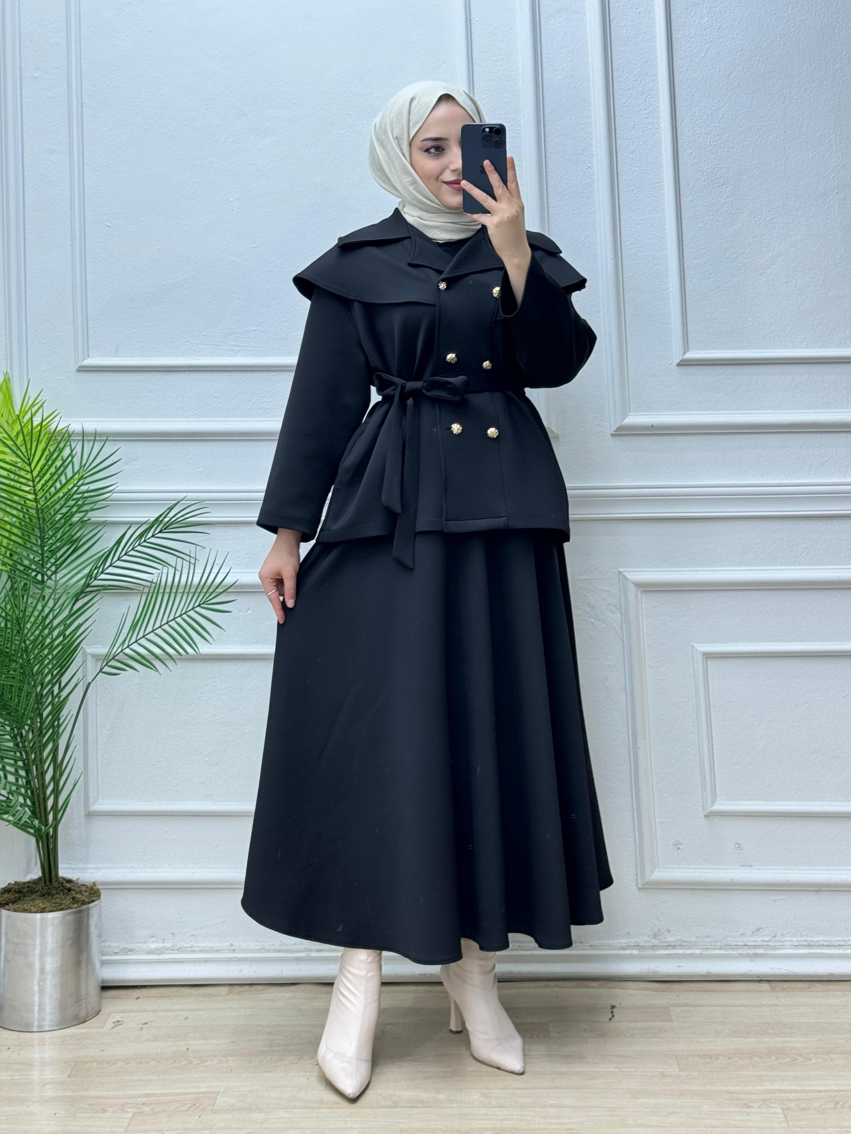 7746-Mia Etek Takım-Siyah