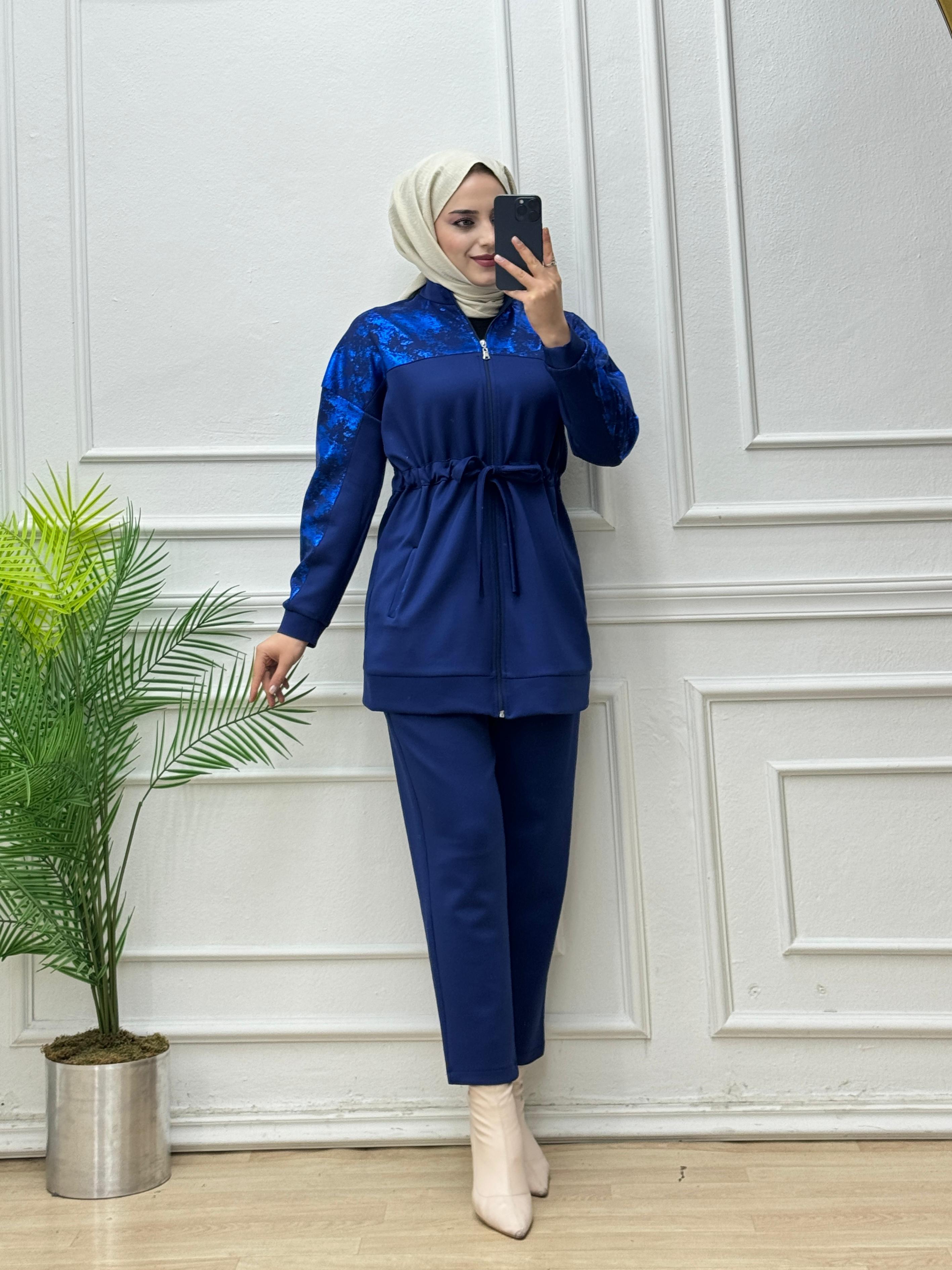 8391-Ravella Takım-Saks Mavisi