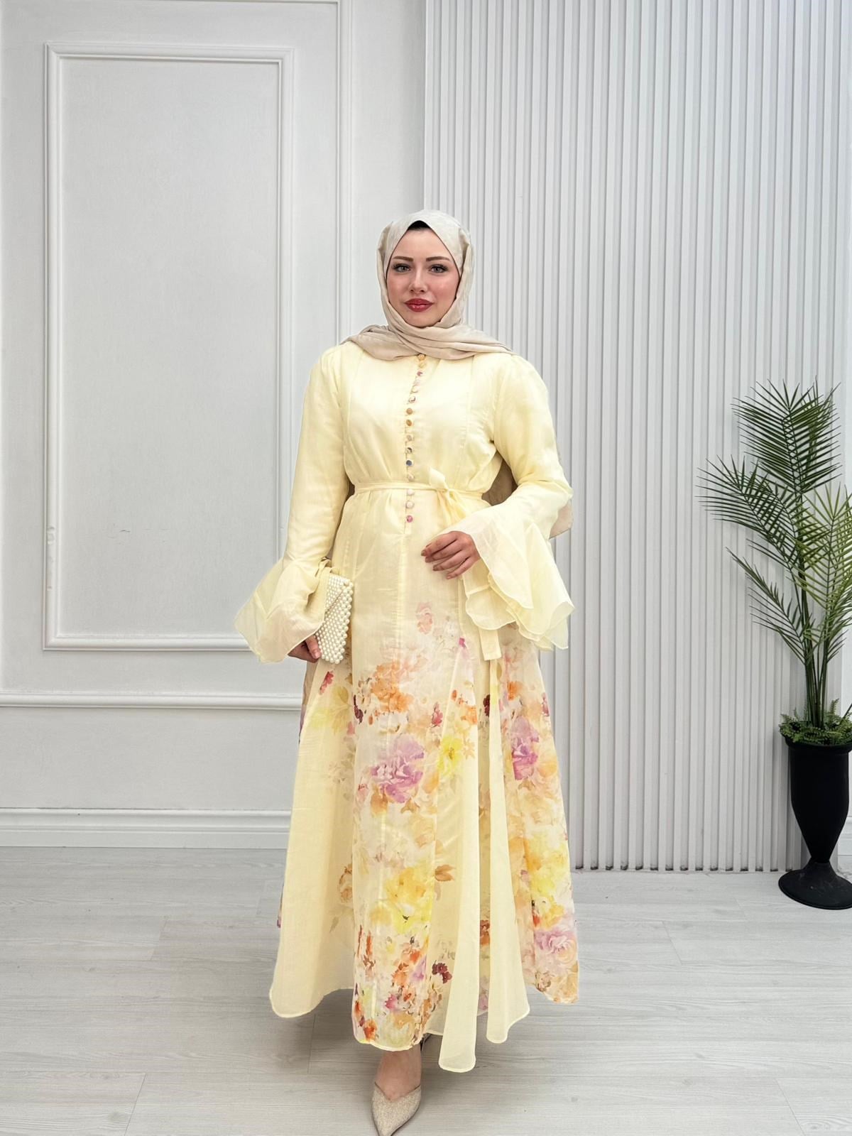 Dg5303-Lolyy Elbise-Sarı