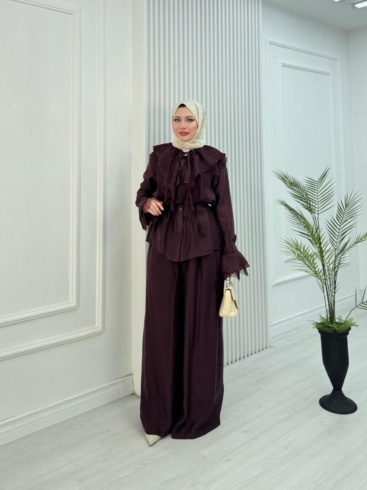 Dn3633-Alaçatı Vual Takım-Mürdüm