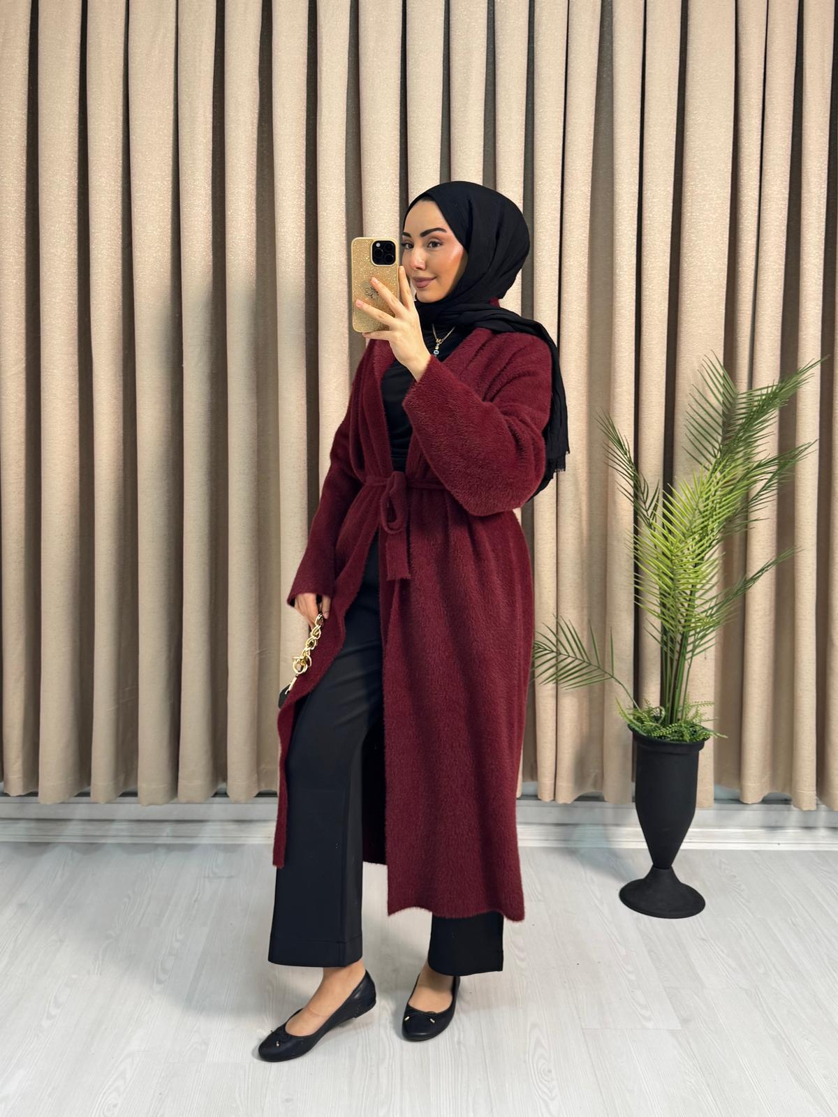 Fx2083-Angora Hırka-Bordo