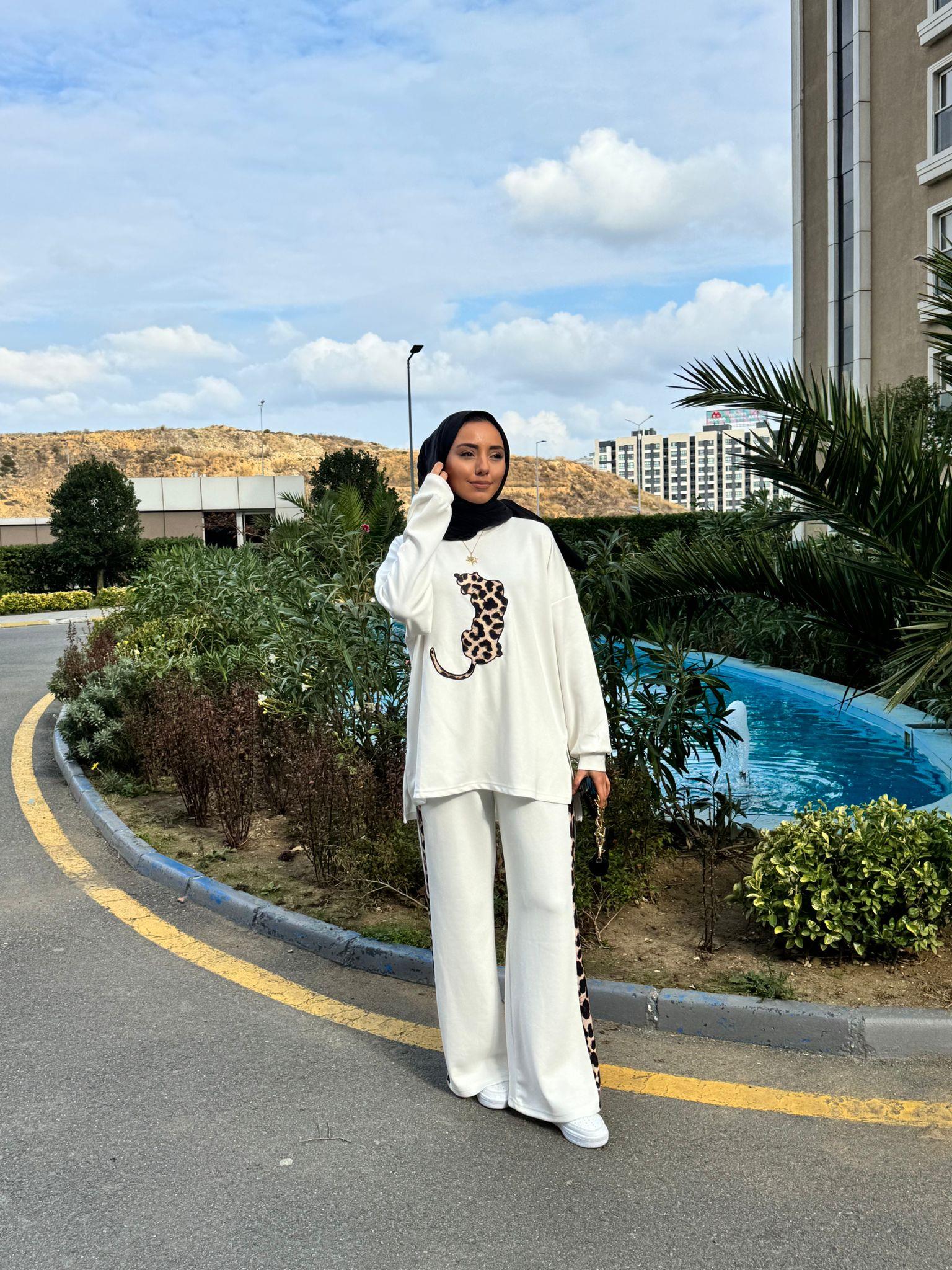 Gx1079-Leopar Takım-Beyaz