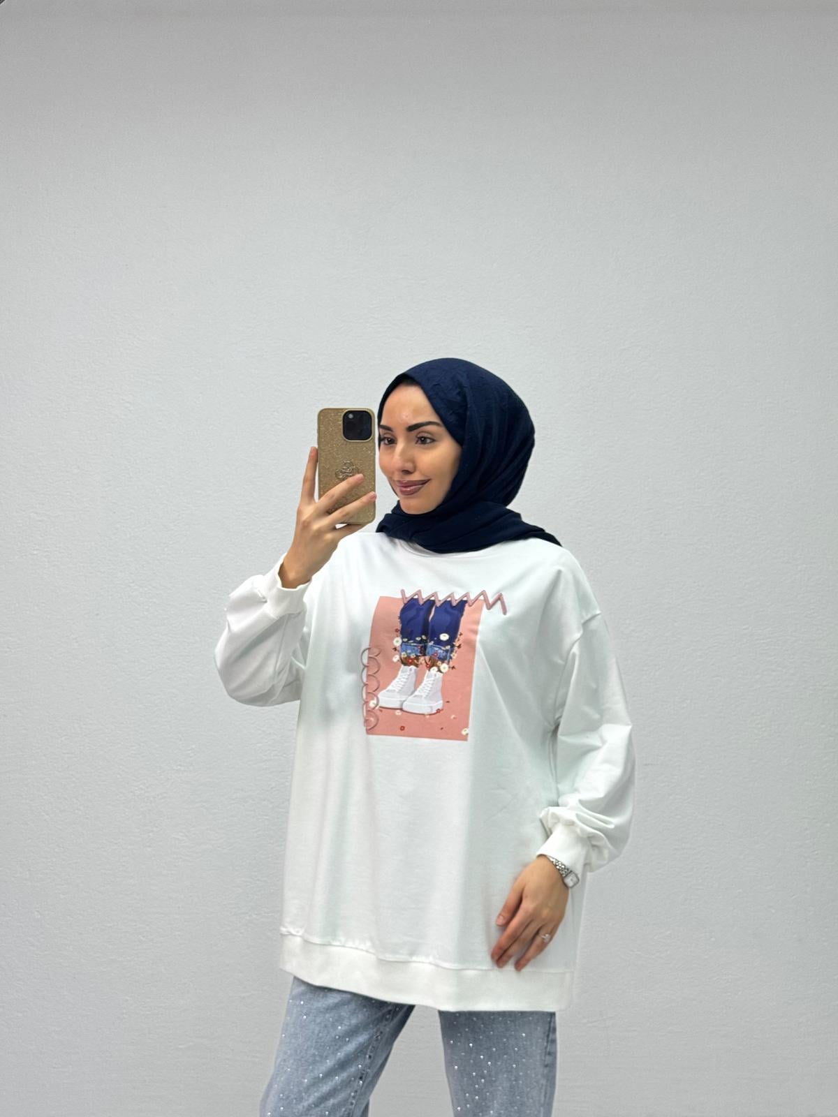 Hx3839-Basic Sweat-Beyaz