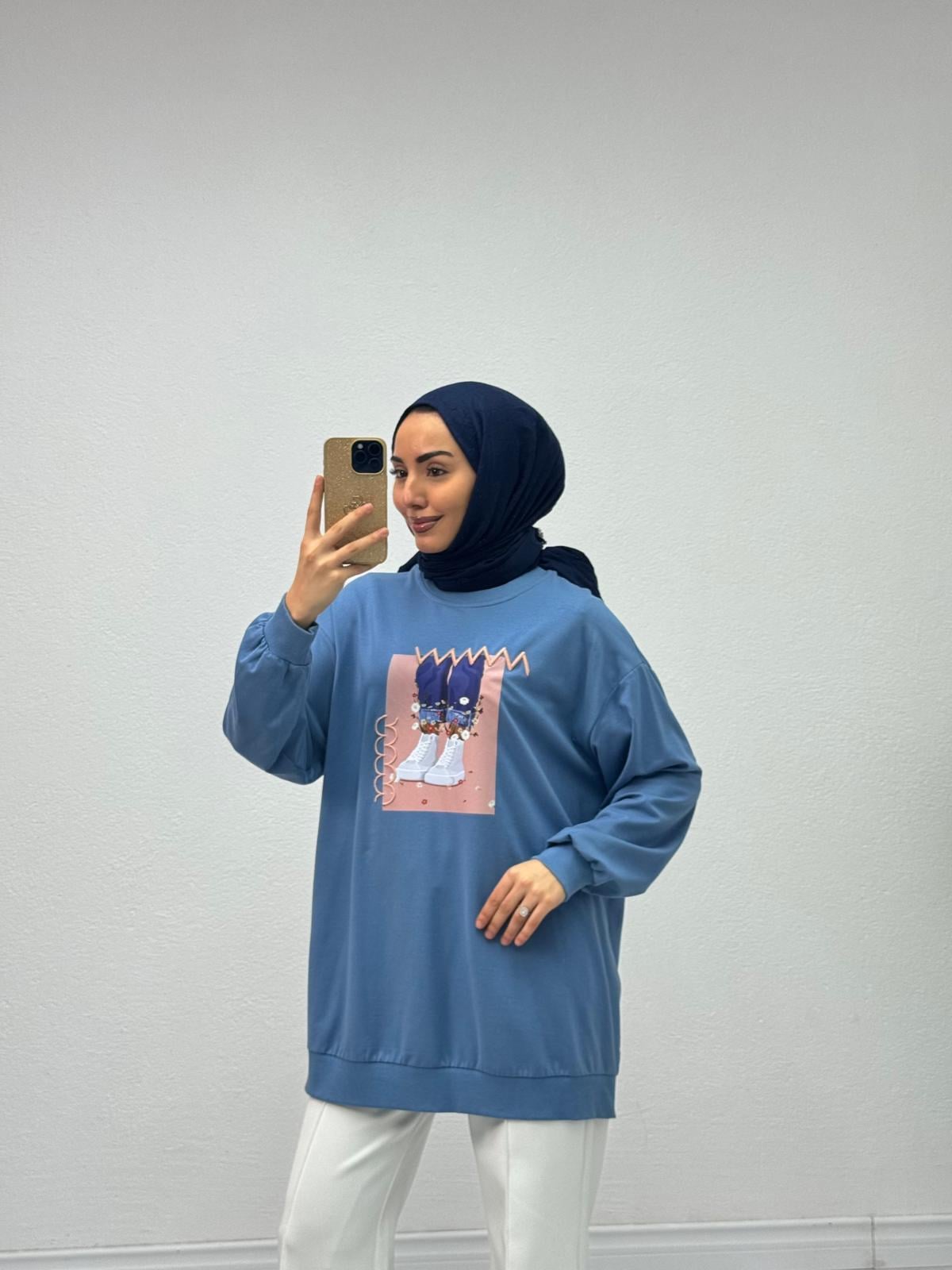 Hx3839-Basic Sweat-Mavi