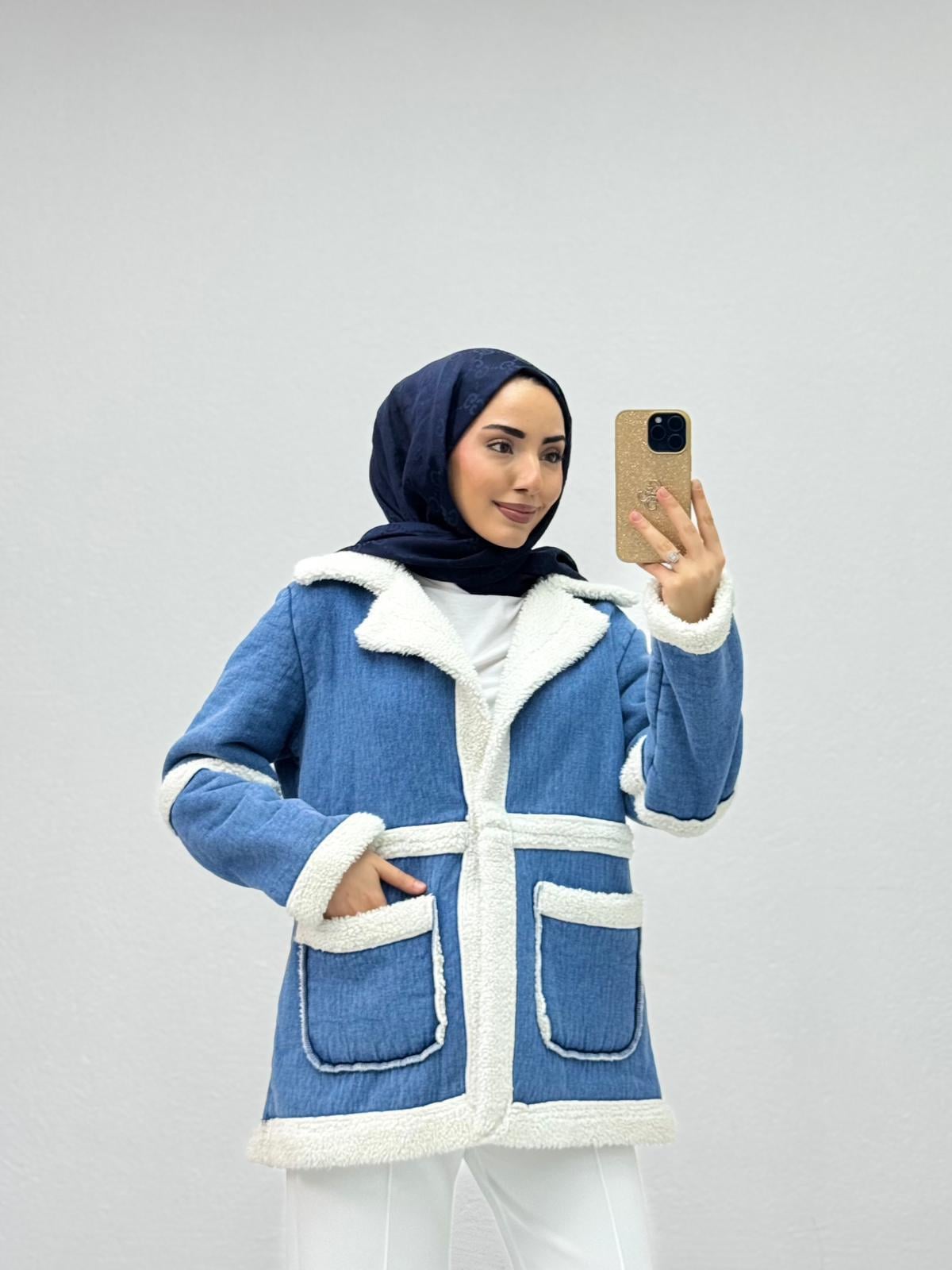 Jx9688-Winter Denim Kaban-Mavi