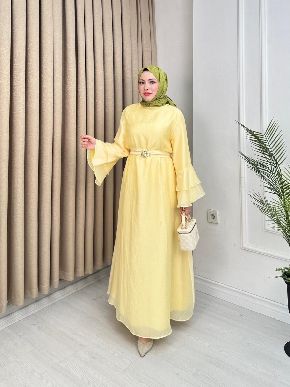 Kd5300-Vual Elbise-Sarı