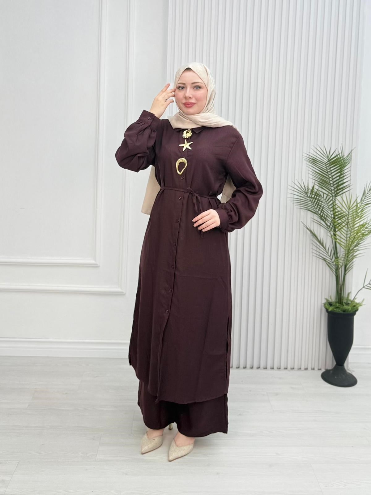 Kx5367-Sofya Pantolon Takım-Mürdüm