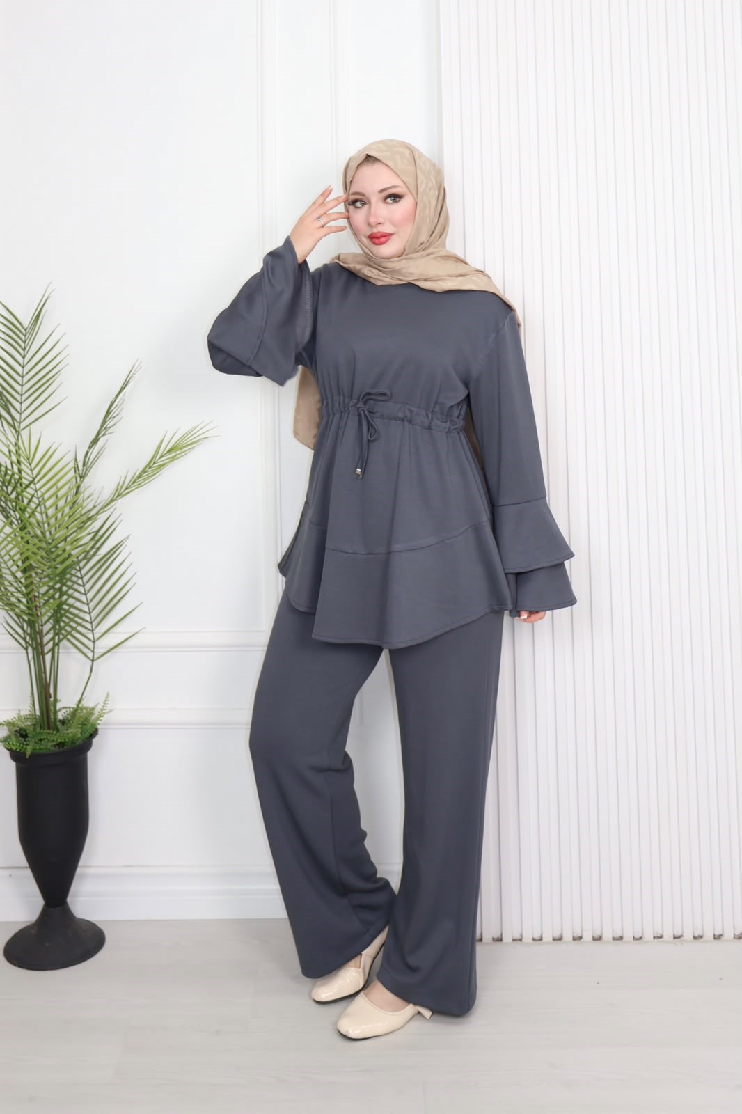 Mk7894-Oysho Pantolon Takım-Gri