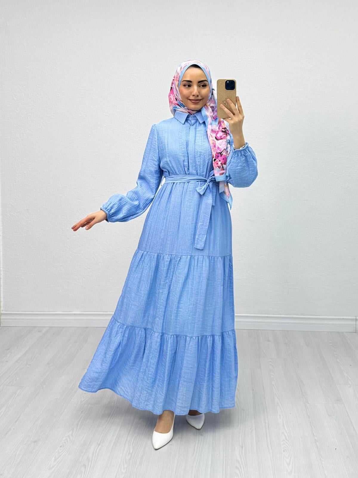 Px1898-Alya Elbise-Mavi