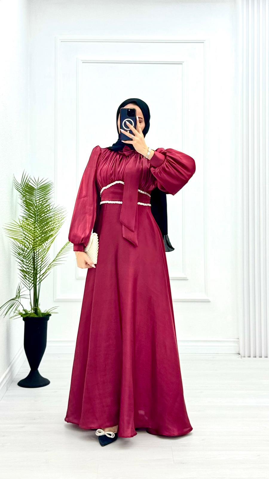 Px3016-Rüya Abiye-Bordo