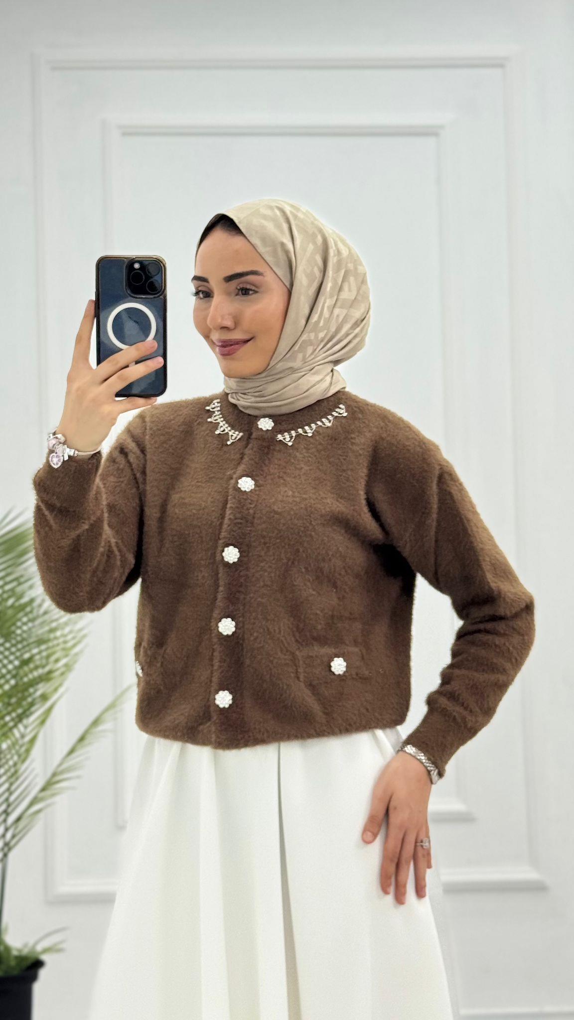 Qx0655-Liya Hırka-Kahverengi