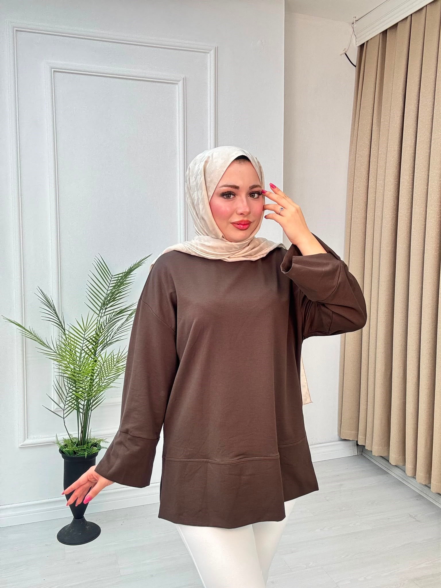 Ra9273-Modal Sweat-Kahverengi