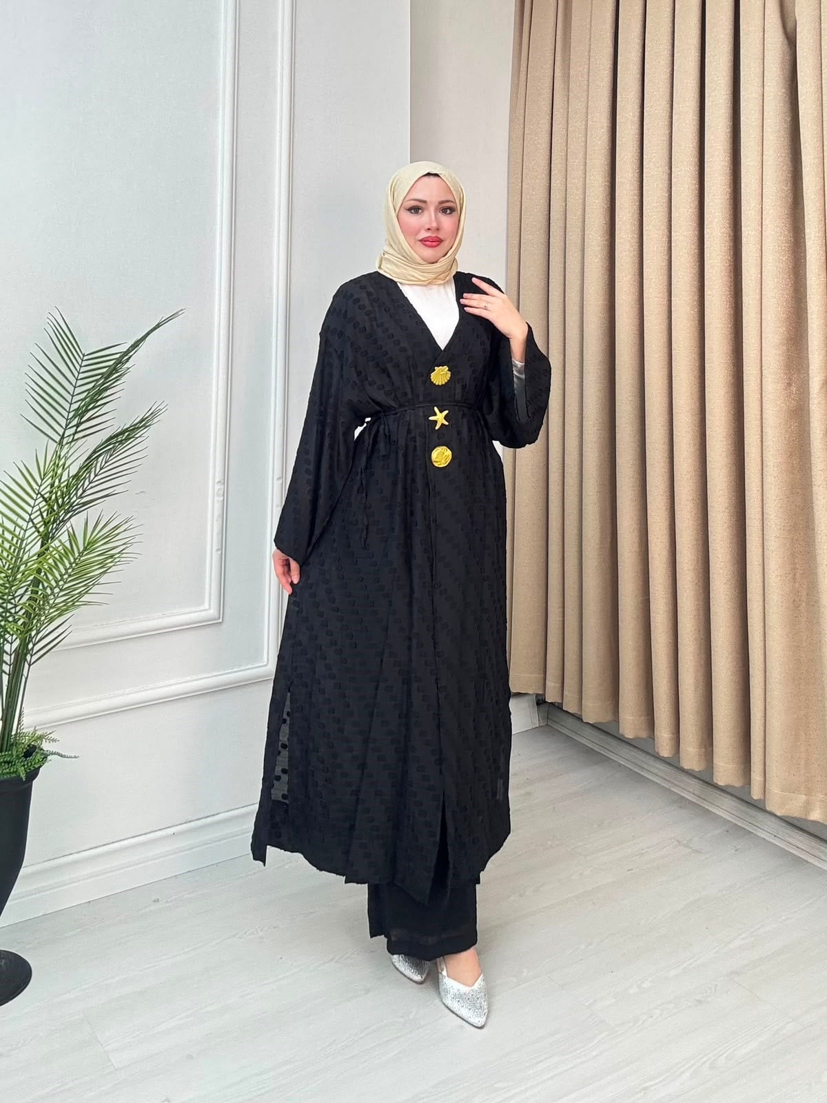 Rabia5578-Milano Vual Pantolonlu Takım-Siyah
