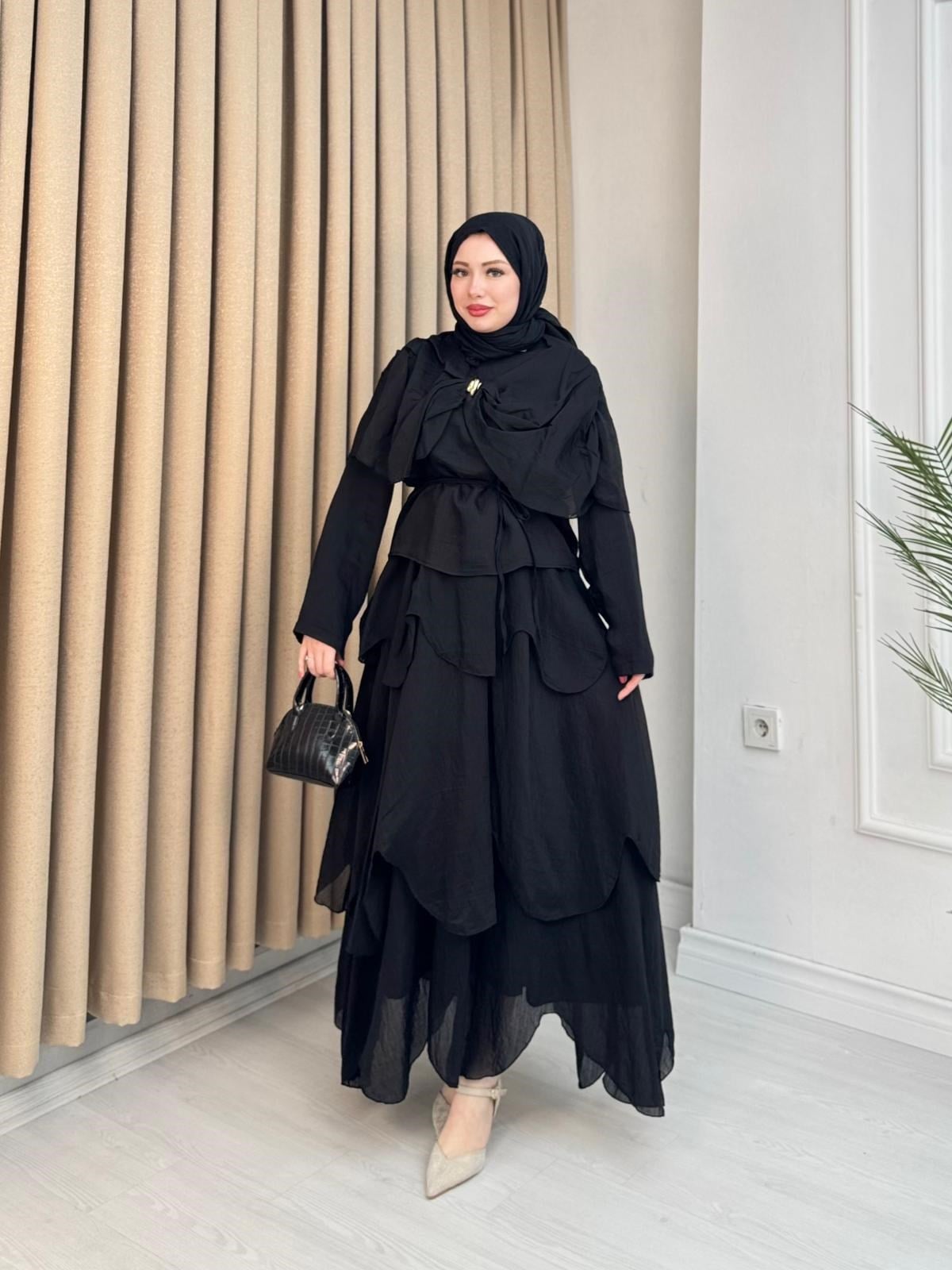 Rb4363-Lina Vual Etekli Takım-Siyah