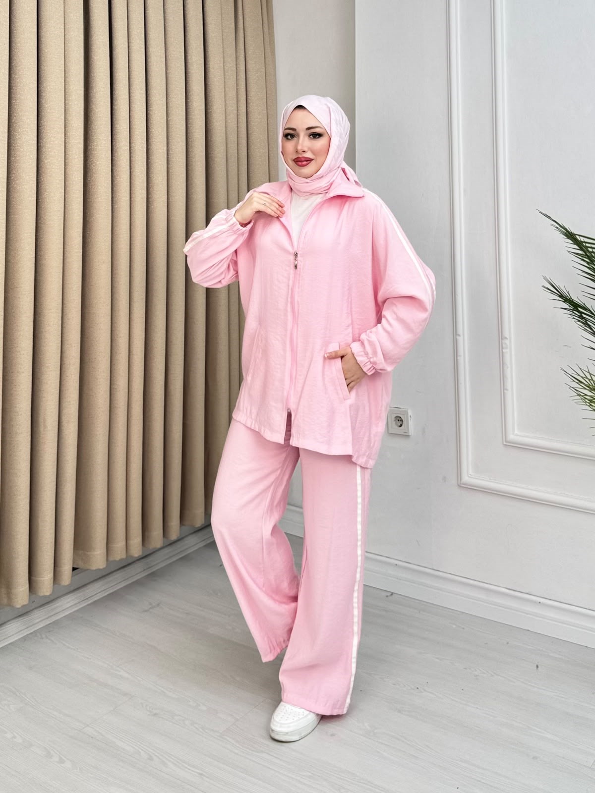 Rb5561-Cupra Pantolonlu Takım-Pembe