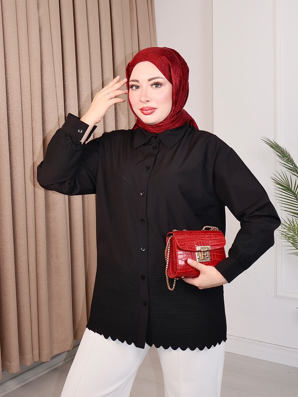 Rs2467-Poplin Gömlek-Siyah