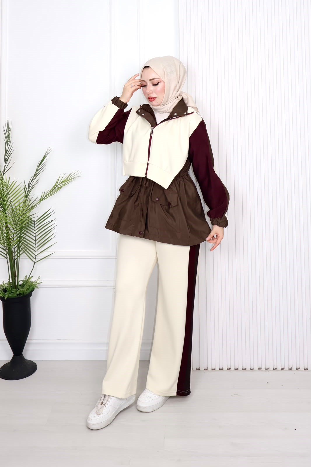 Wb5589-Pamuklu Spor takım-Bej