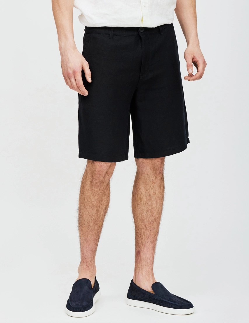 Armani Exchange Armani Exchange Erkek Normal Kalıp Keten Siyah Şort 8NZS67 ZNFNZ-1200