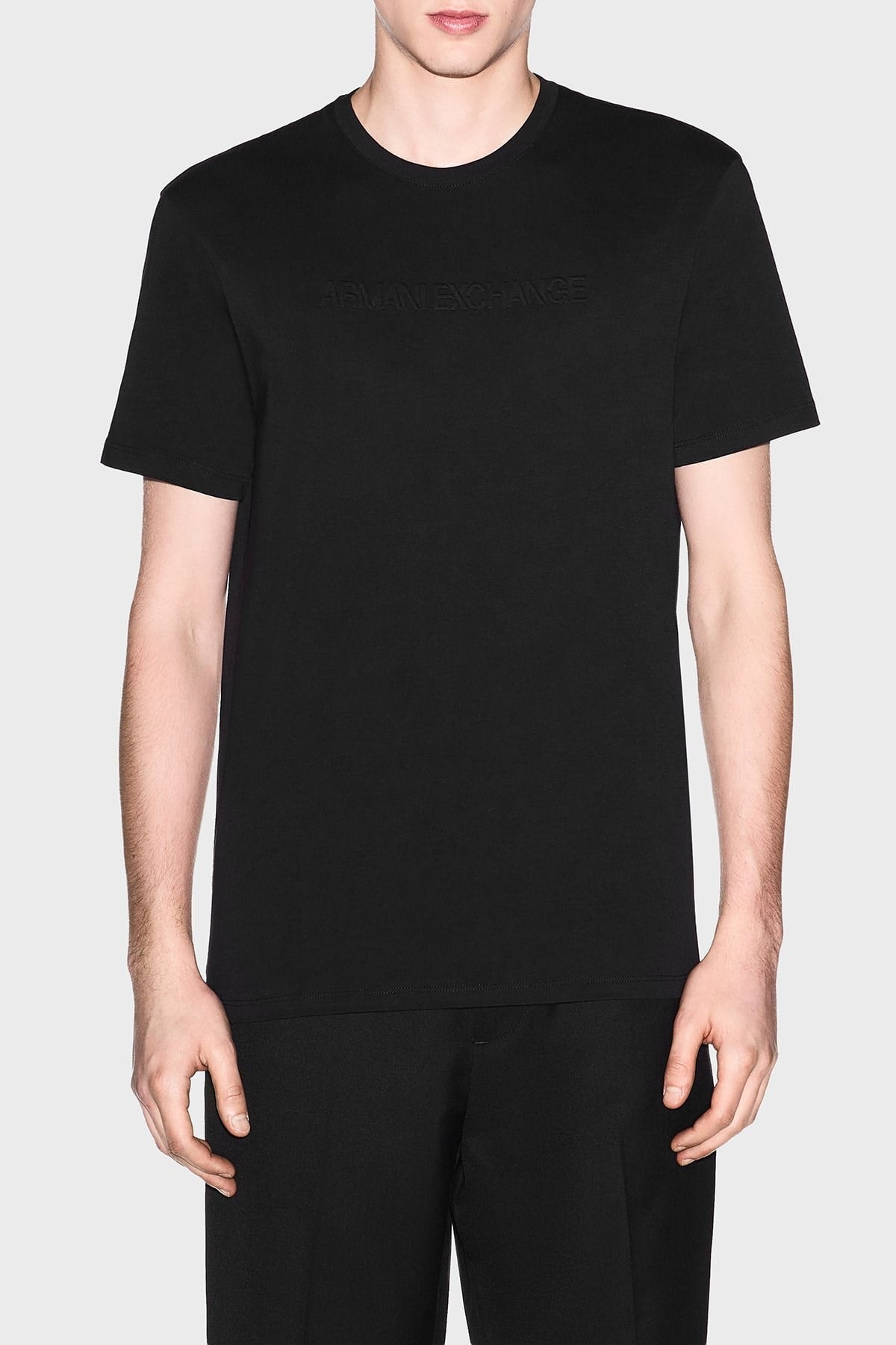Armani Exchange Armani Exchange Erkek Kısa Kol Bisiklet Yaka Pamuklu Düz Siyah T-Shirt XM002467 AF10356-UC001