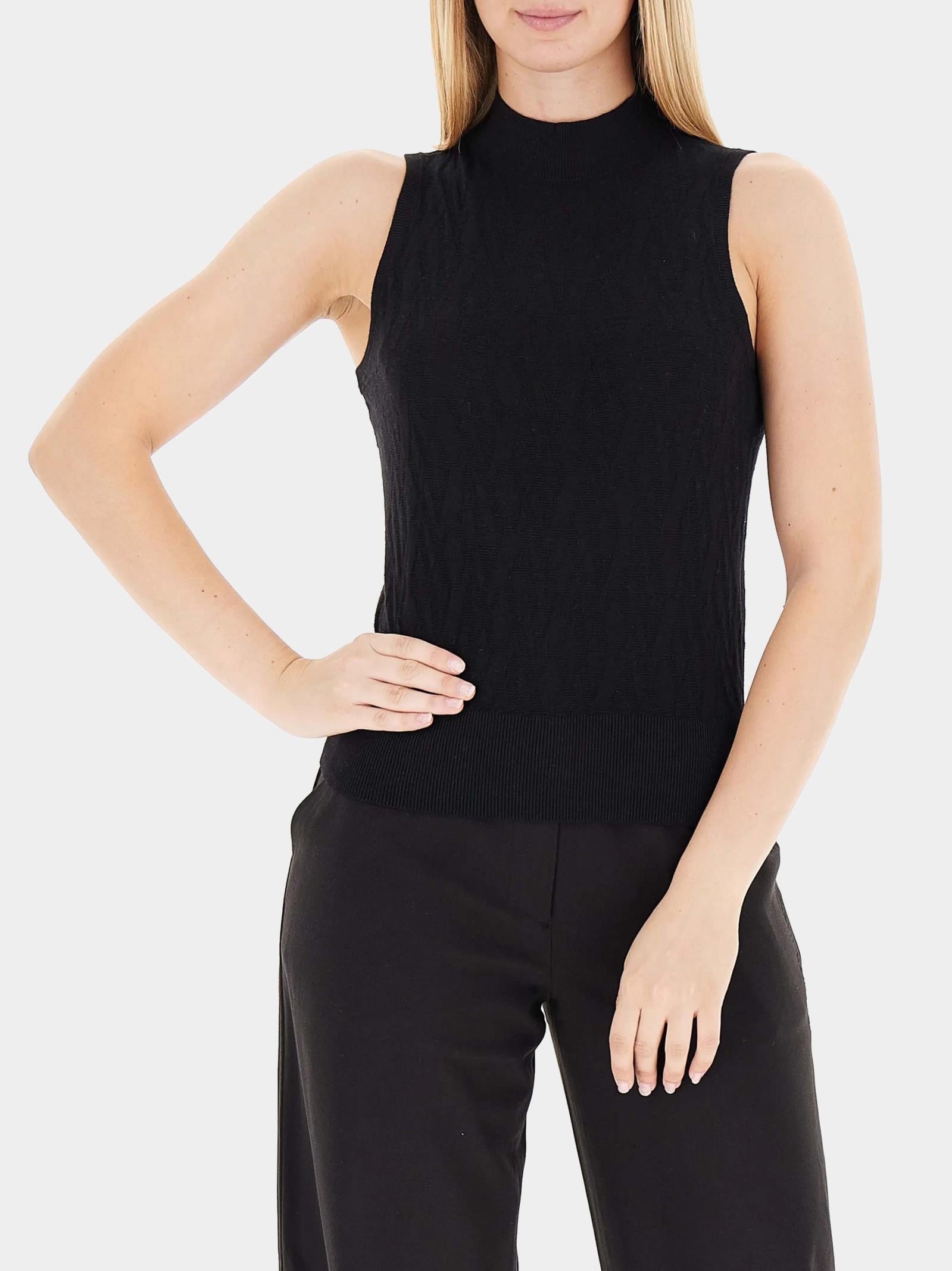 Armani Exchange Armani Exchange Kadın Dar Kalıp Balıkçı Yaka Kolsuz Siyah Kazak XW001318 AF16619-FC101