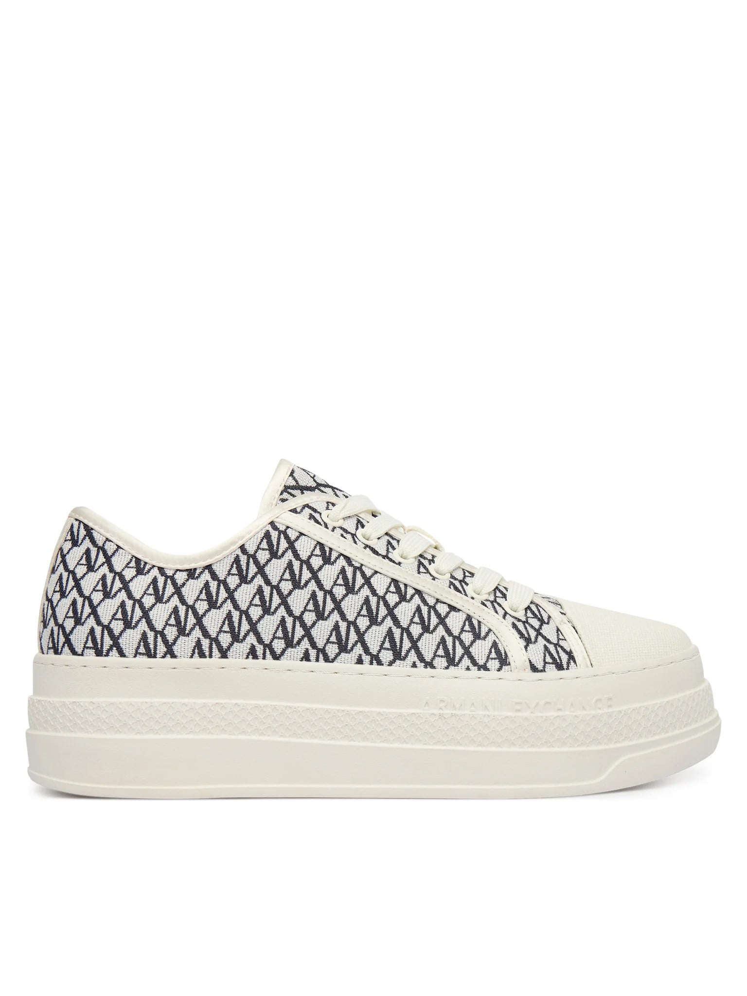 Armani Exchange Armani Exchange Kadın Kalın Taban Bağcıklı AX Desen Beyaz Sneaker XW002786 AF23055-MZ266