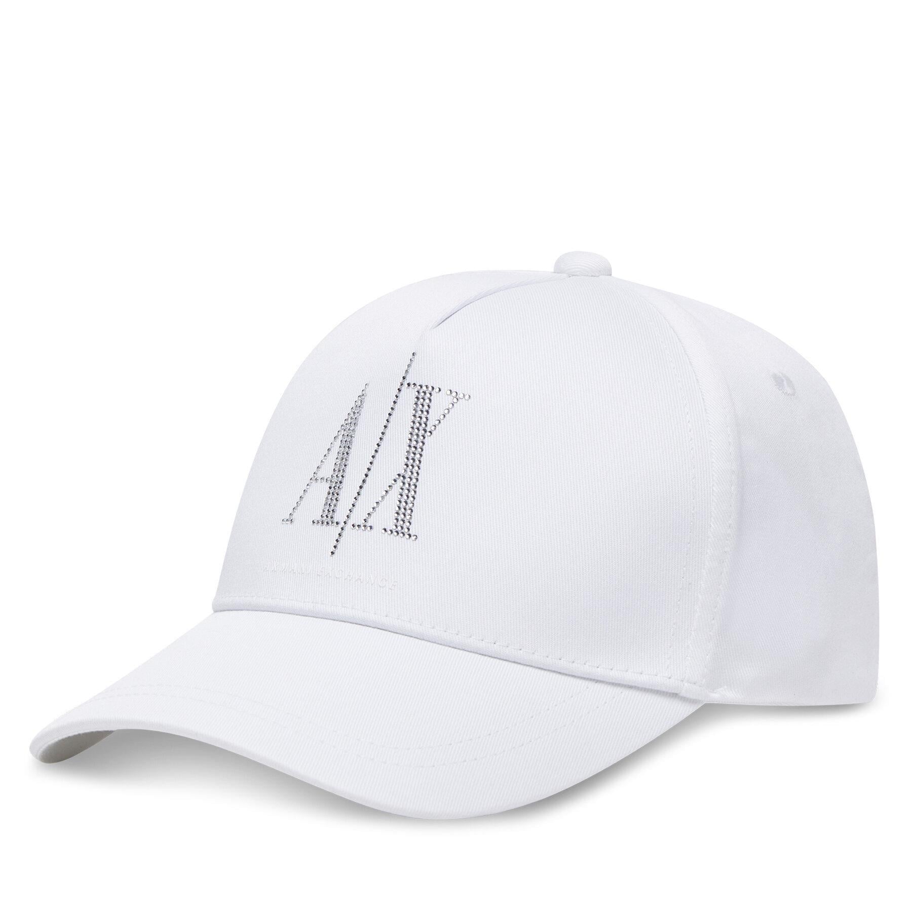 ARMANI EXCHANGE Armani Exchange Kadın %100 Pamuklu İşlemeli Logo Desenli Ayarlanabilir Tokalı Beyzbol Beyaz Spor Şapka XW000957 AF13846-U0002