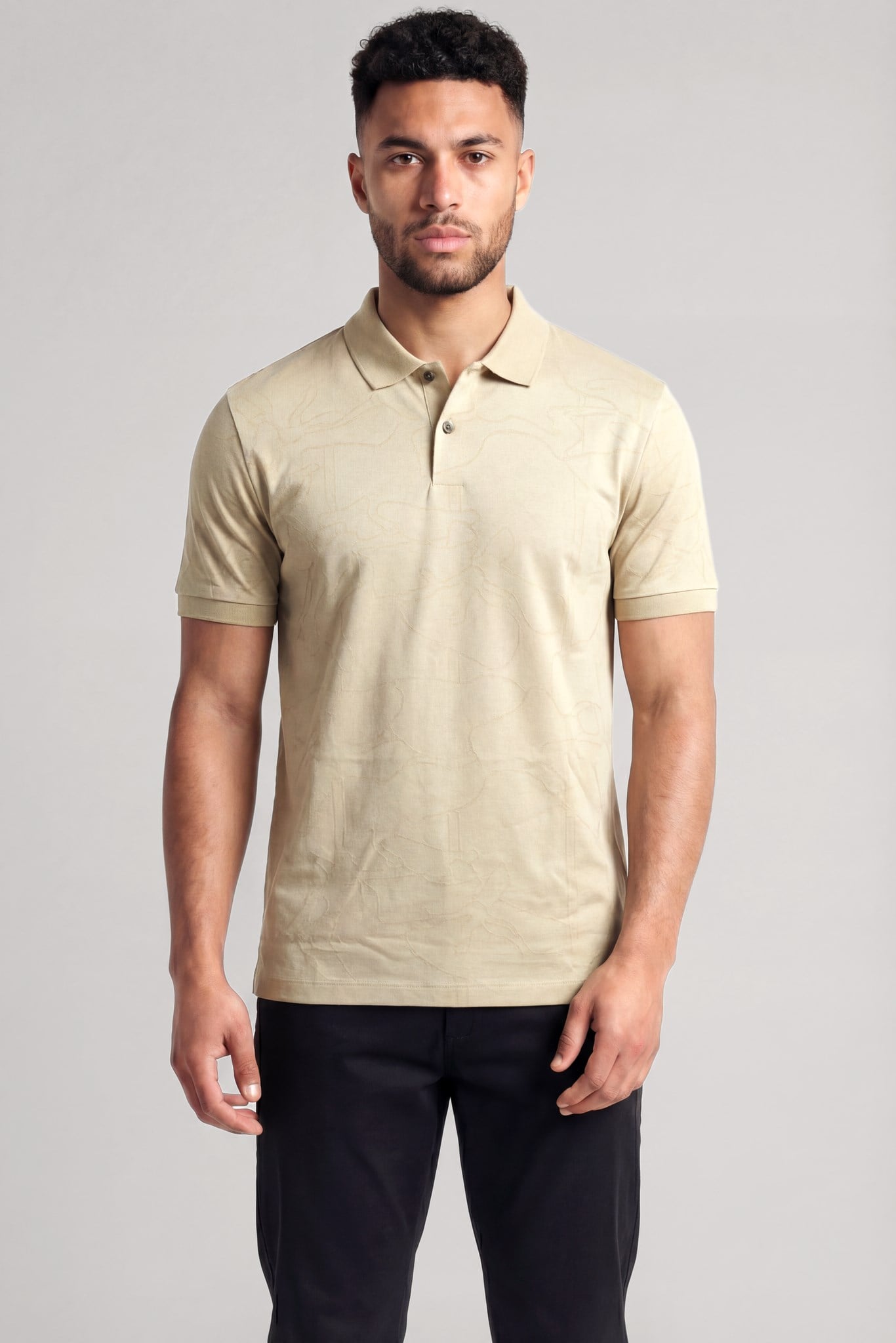 BOSS  BOSS Erkek %100 Pamuklu Logolu Kısa Kollu Bej Polo Yaka T-Shirt 50558855-286
