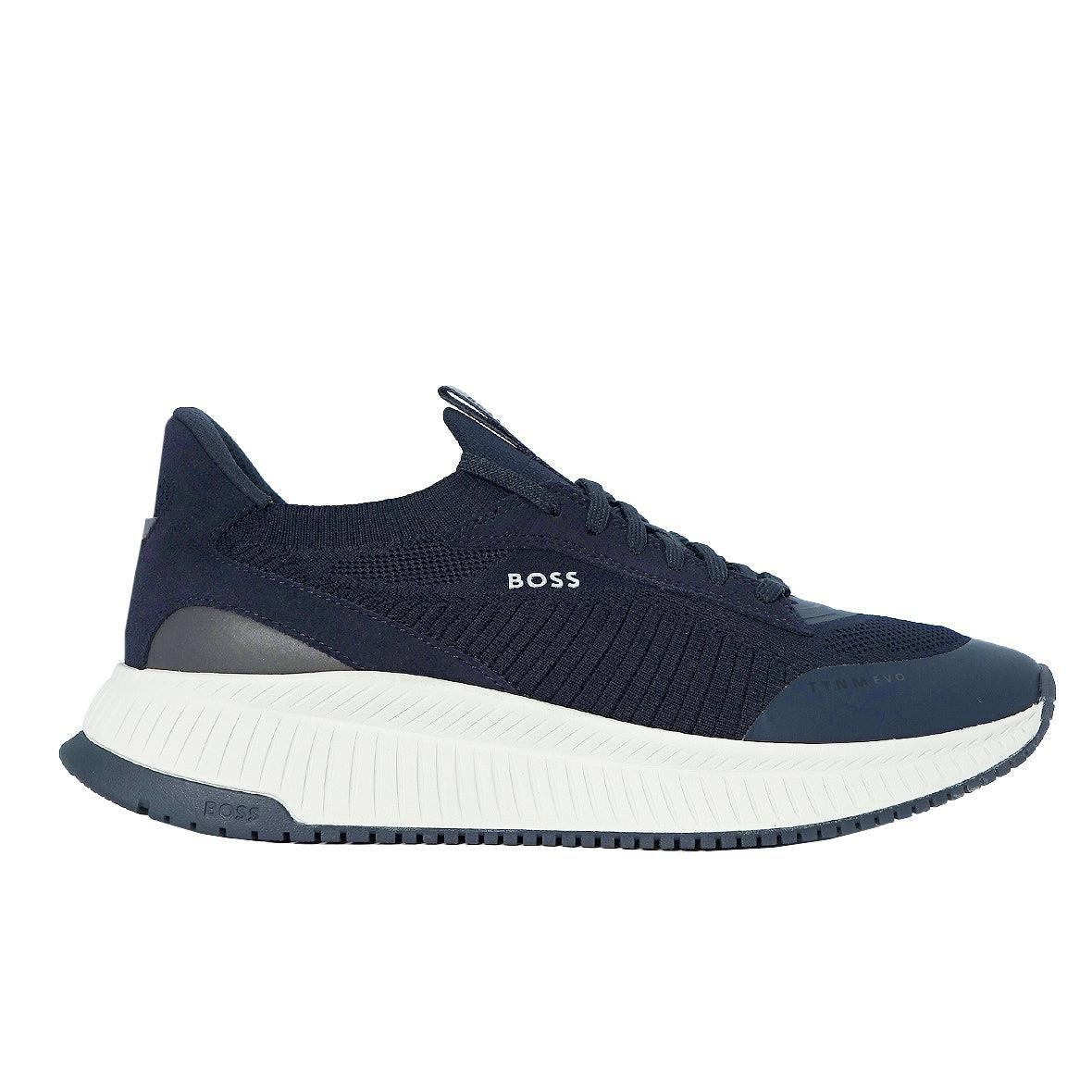 BOSS BOSS Erkek Bağcıklı Marka Logolu Spor Stil Lacivert Sneaker 50498904-401