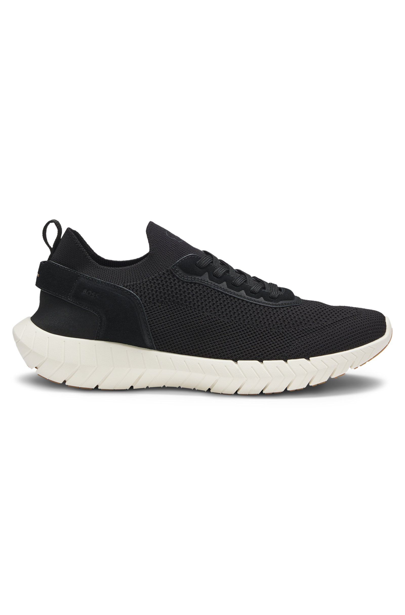 BOSS  BOSS Erkek Bağcıklı Rahat Esnek Taban İnce Fileli Siyah Sneaker 50563857-001
