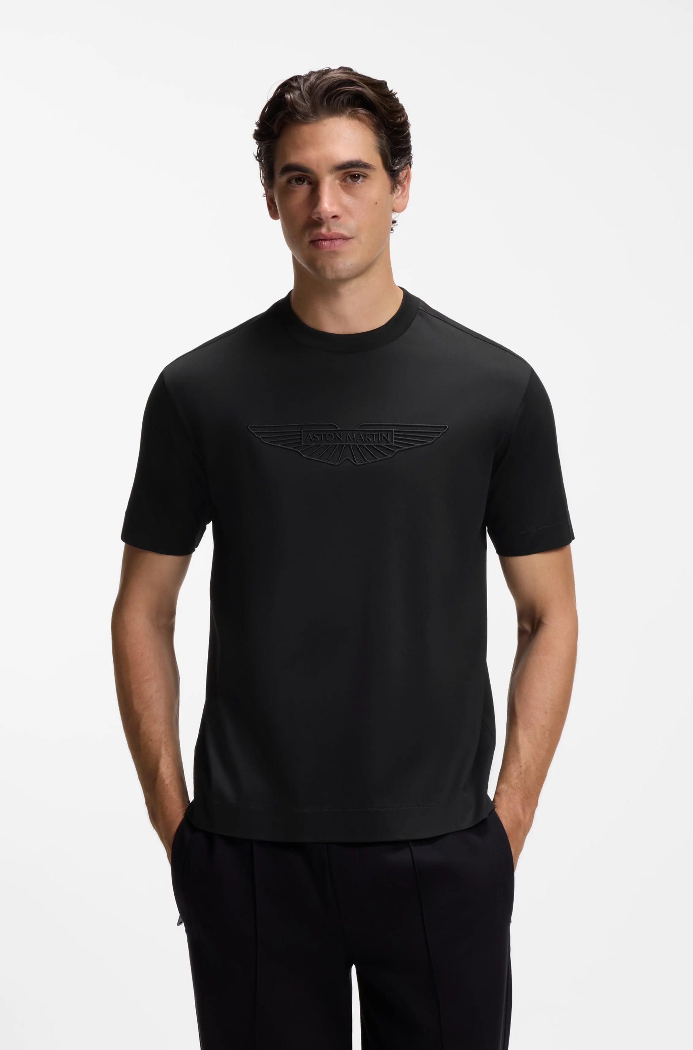 BOSS  BOSS Erkek Bisiklet Yakalı Ekstra Yumuşak Pamuklu Logo İşlemeli Kısa Kollu Siyah Polo Yaka T-Shirt 50565042-001