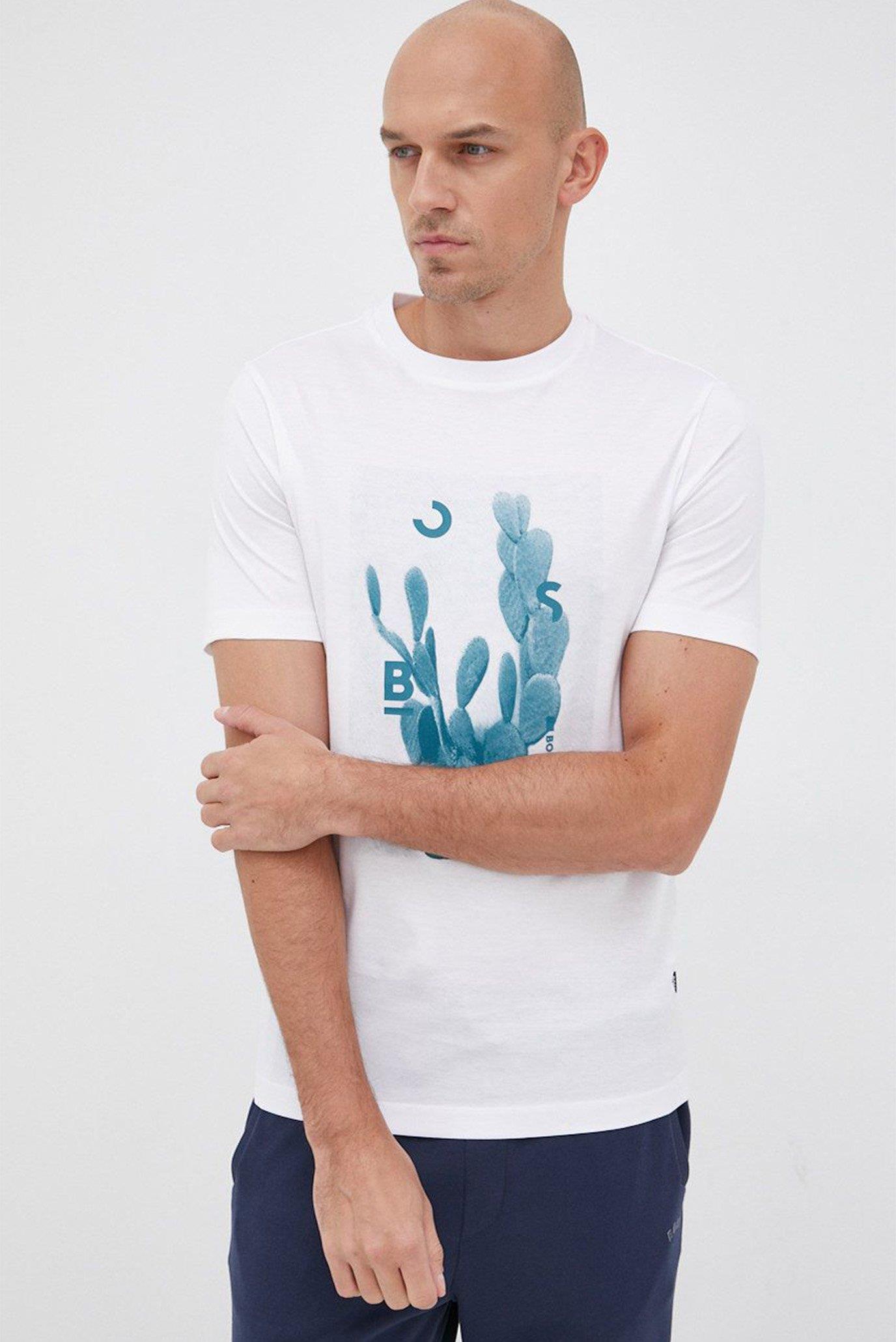 BOSS BOSS Erkek Büyük Logo Baskılı Yumuşak Dokulu Beyaz T-Shirt 50469501-100