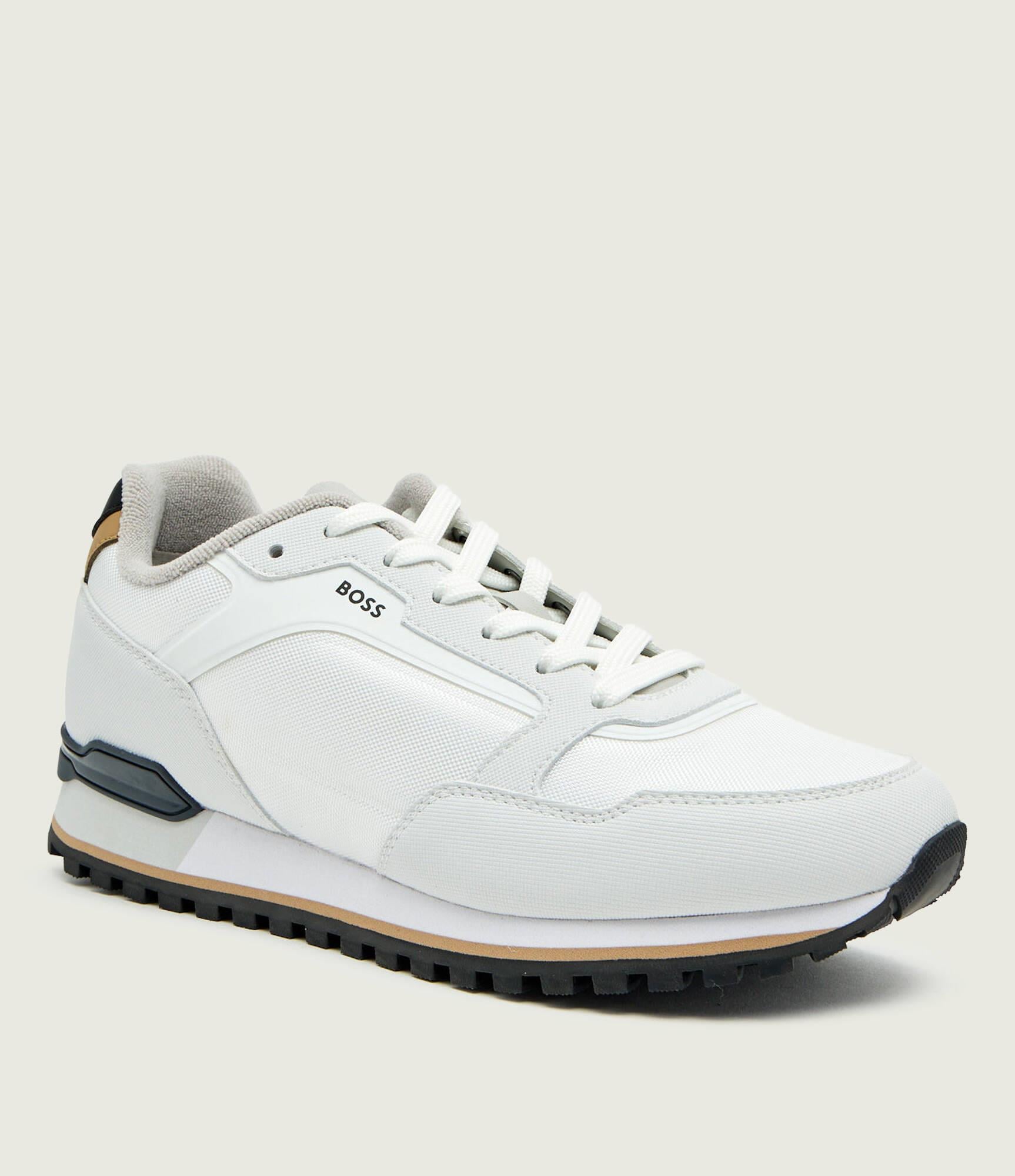 BOSS  BOSS Erkek Kalın Topuk Deri Bağcıklı Rahat Taban Beyaz Sneaker 50552914-122