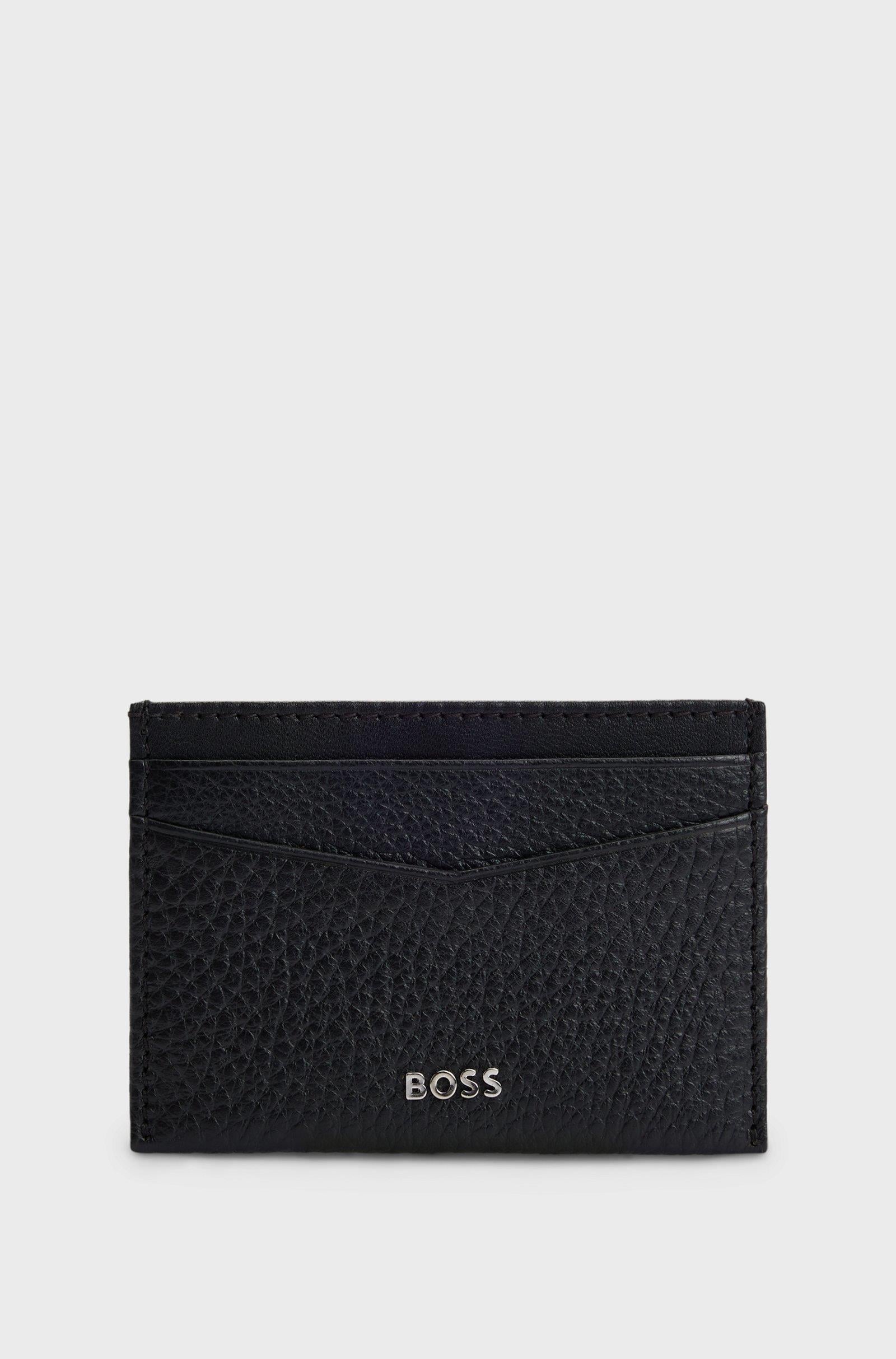 BOSS BOSS Erkek Logo Kabartmalı 4 Kart Bölmeli Deri Bej Kartlık 50529515-376