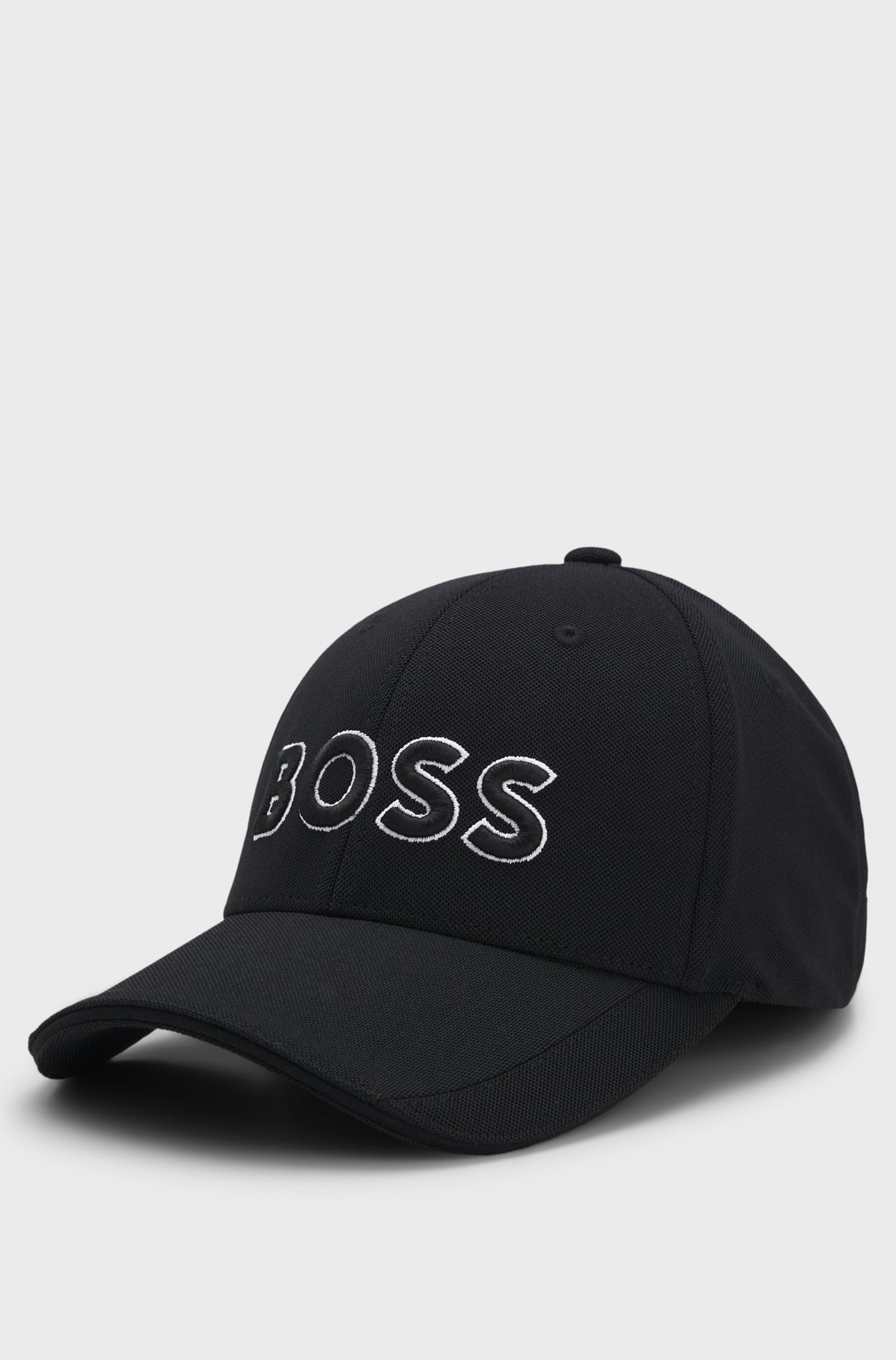 BOSS  BOSS Erkek Logolu Ayarlanabilir Tokalı Siyah-Beyaz Şapka 50519247-006