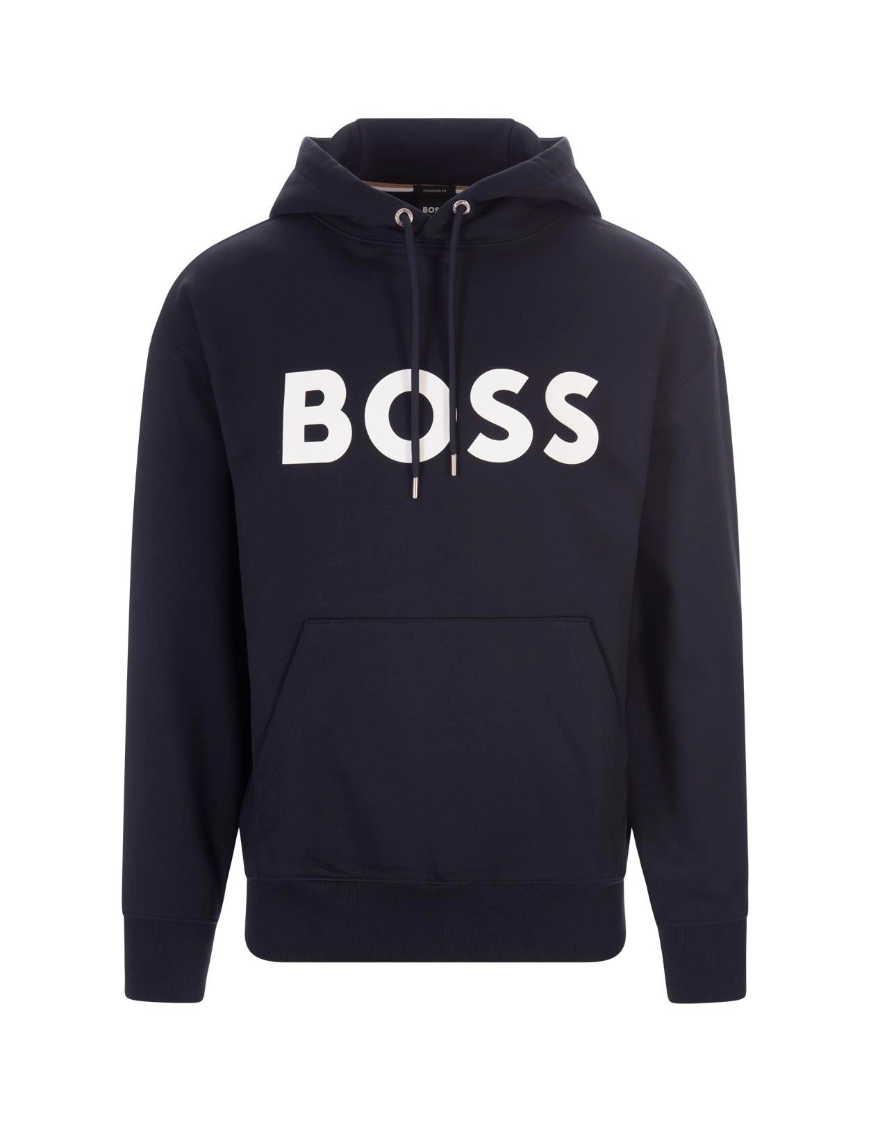 BOSS BOSS Erkek Marka Logo Detaylı Regular Fit Uzun Kollu Lacivert Sweatshirt 50496661-404