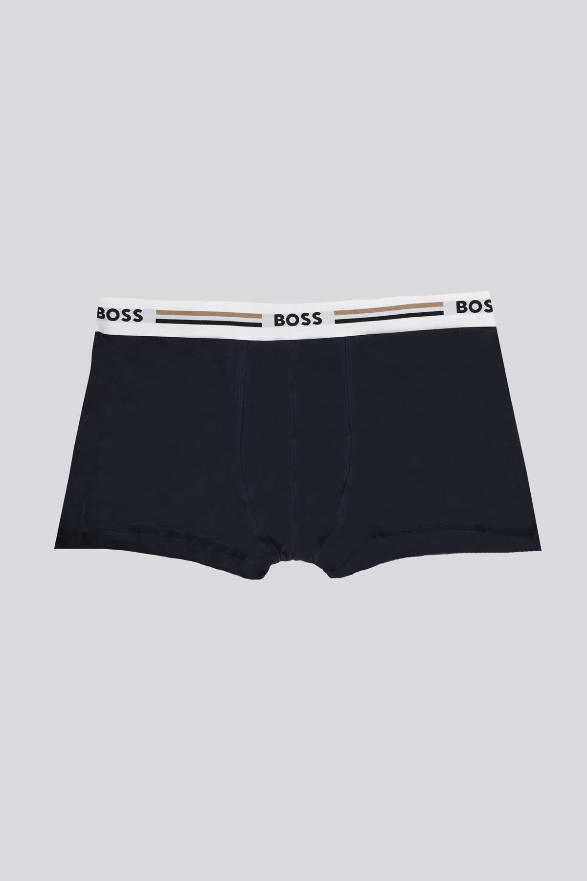 BOSS  BOSS Erkek Marka Logolu Beli Lastikli Lacivert Boxer 50492200-972
