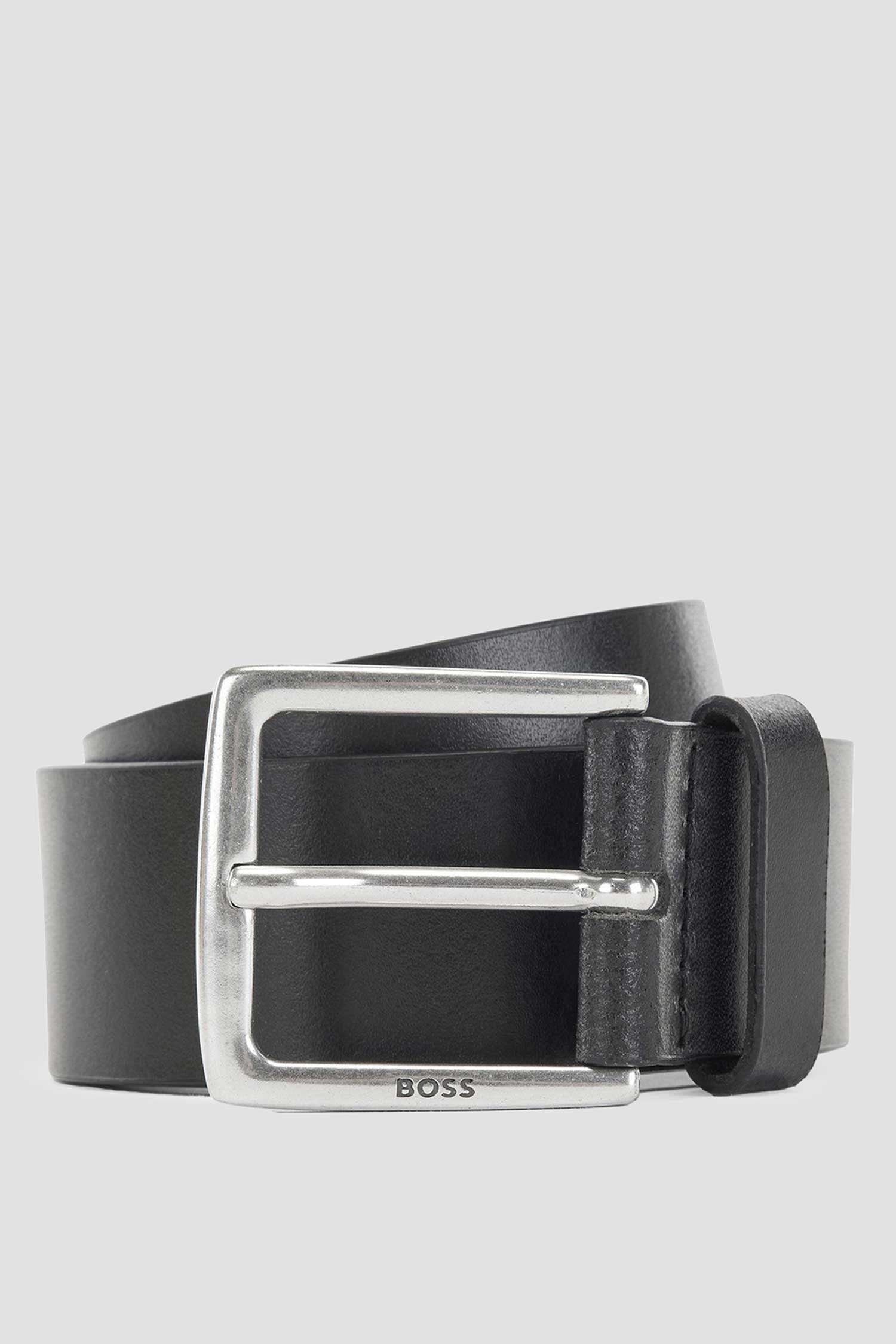 BOSS  BOSS Erkek Marka Logolu Deri Günlük Kullanım Siyah Kemer 50475296-001