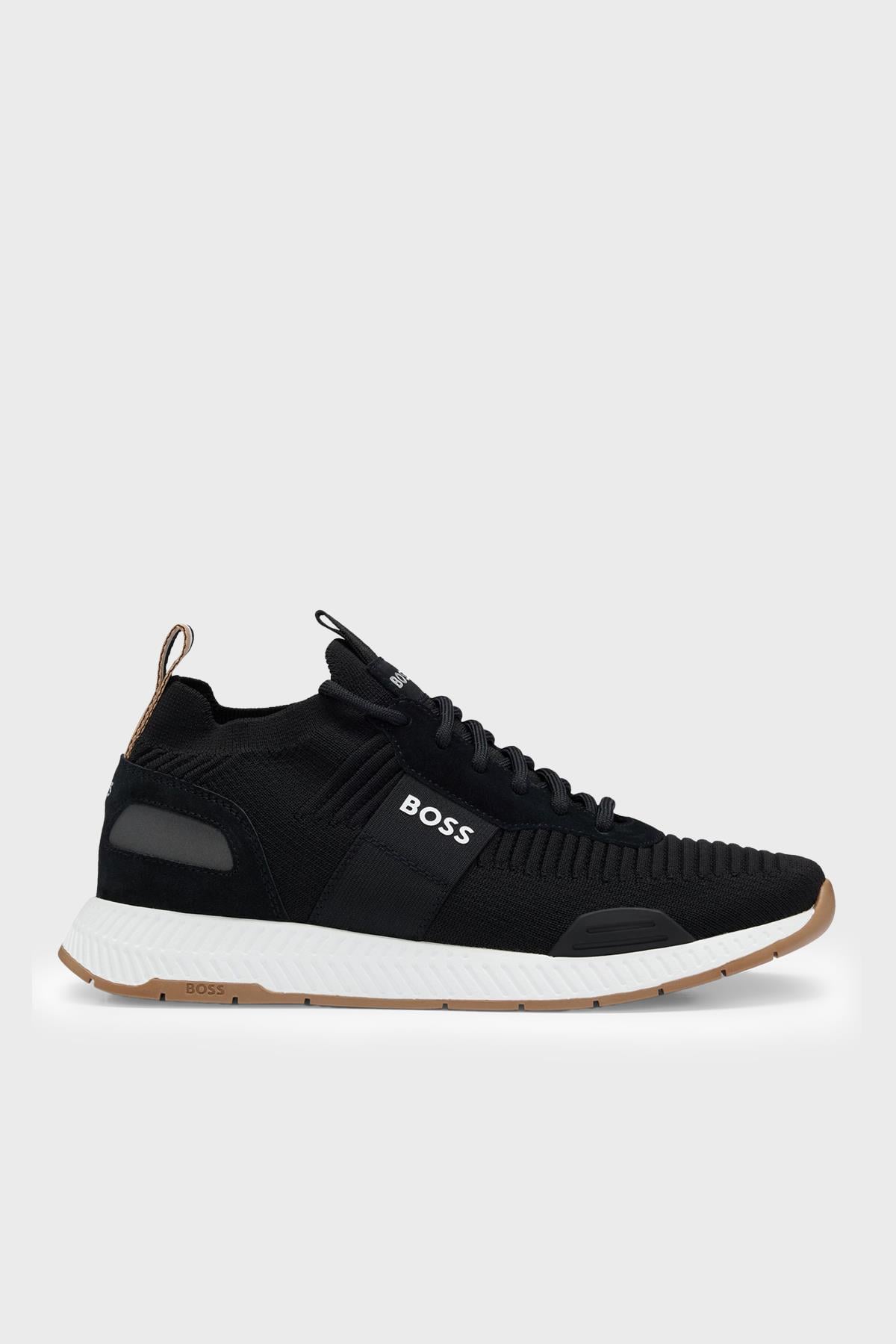 BOSS BOSS Erkek Marka Logolu Rahat Taban Bağıcıklı Siyah1 Sneaker 50498245-014