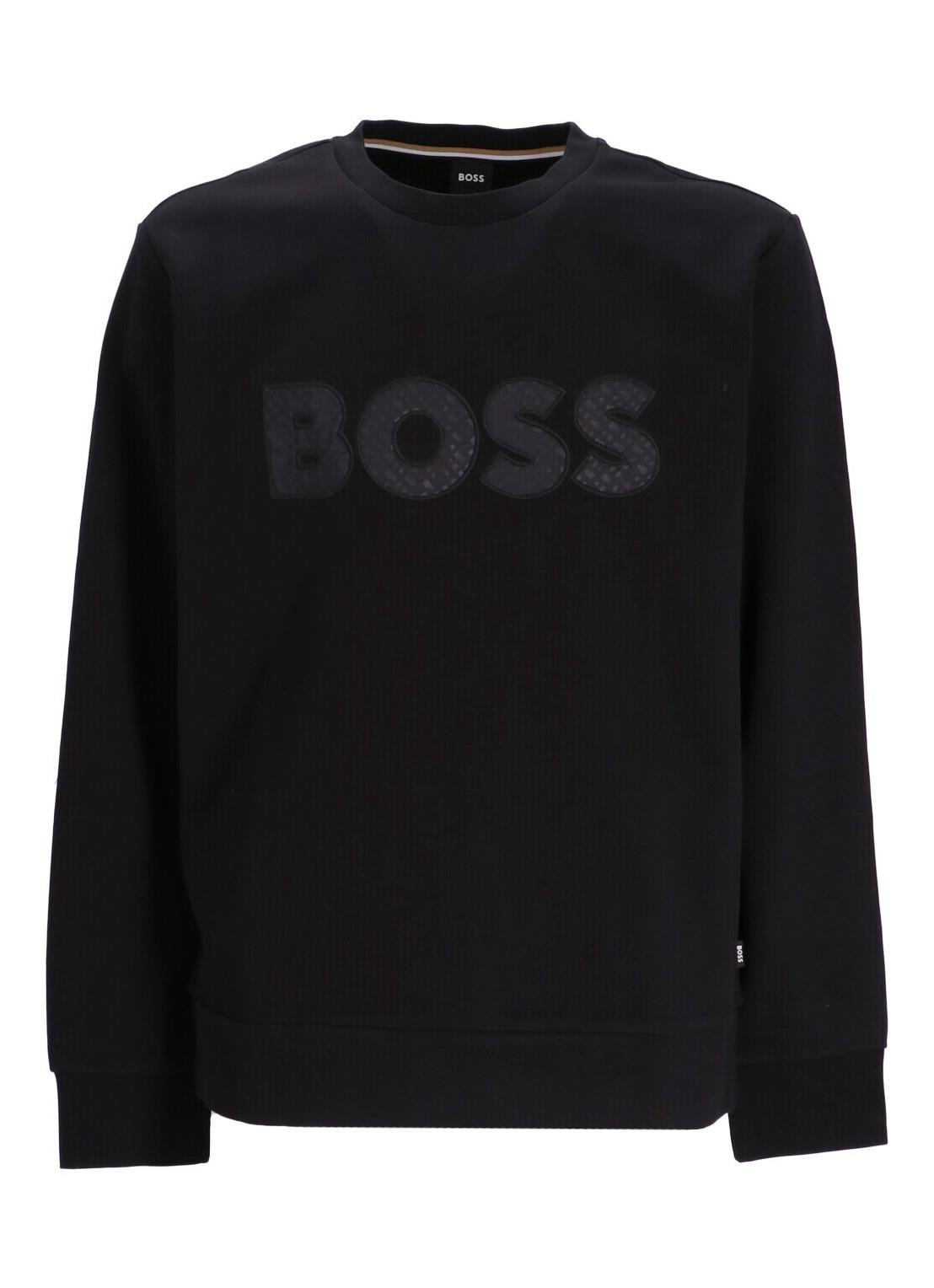 BOSS BOSS Erkek Marka Logolu Yuvarlak Yaka Uzun Kollu Siyah Sweatshirt 50494091-001